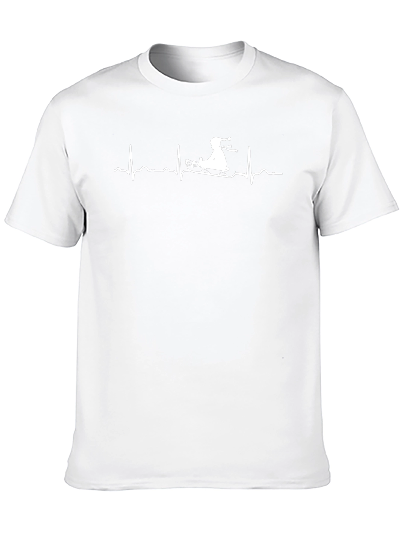 Sledding Heartbeat T-Shirt - Black