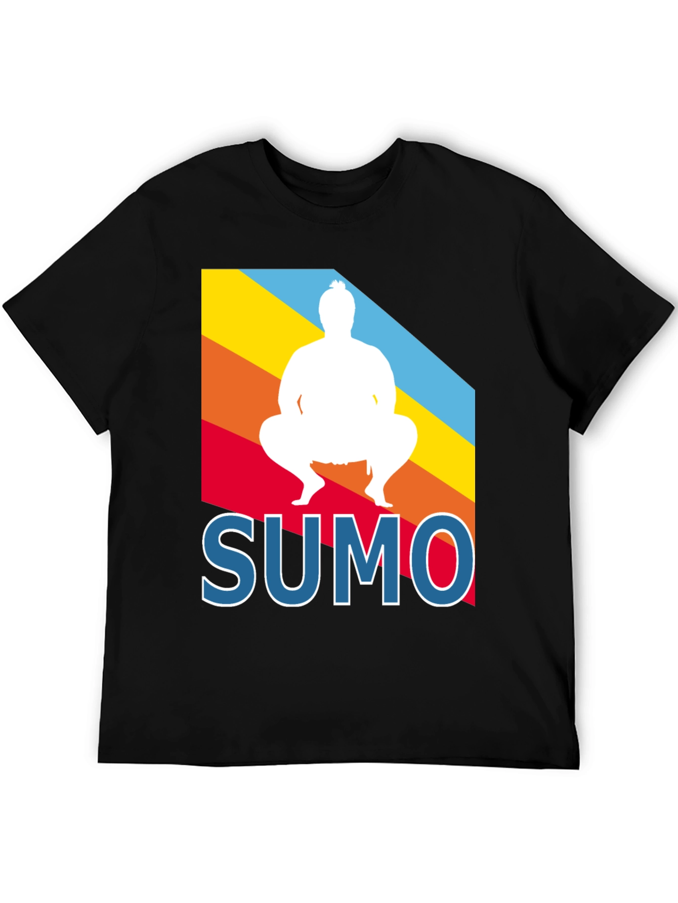 Sumo Wrestler Graphic Tee - Retro Style Mens T-Shirt