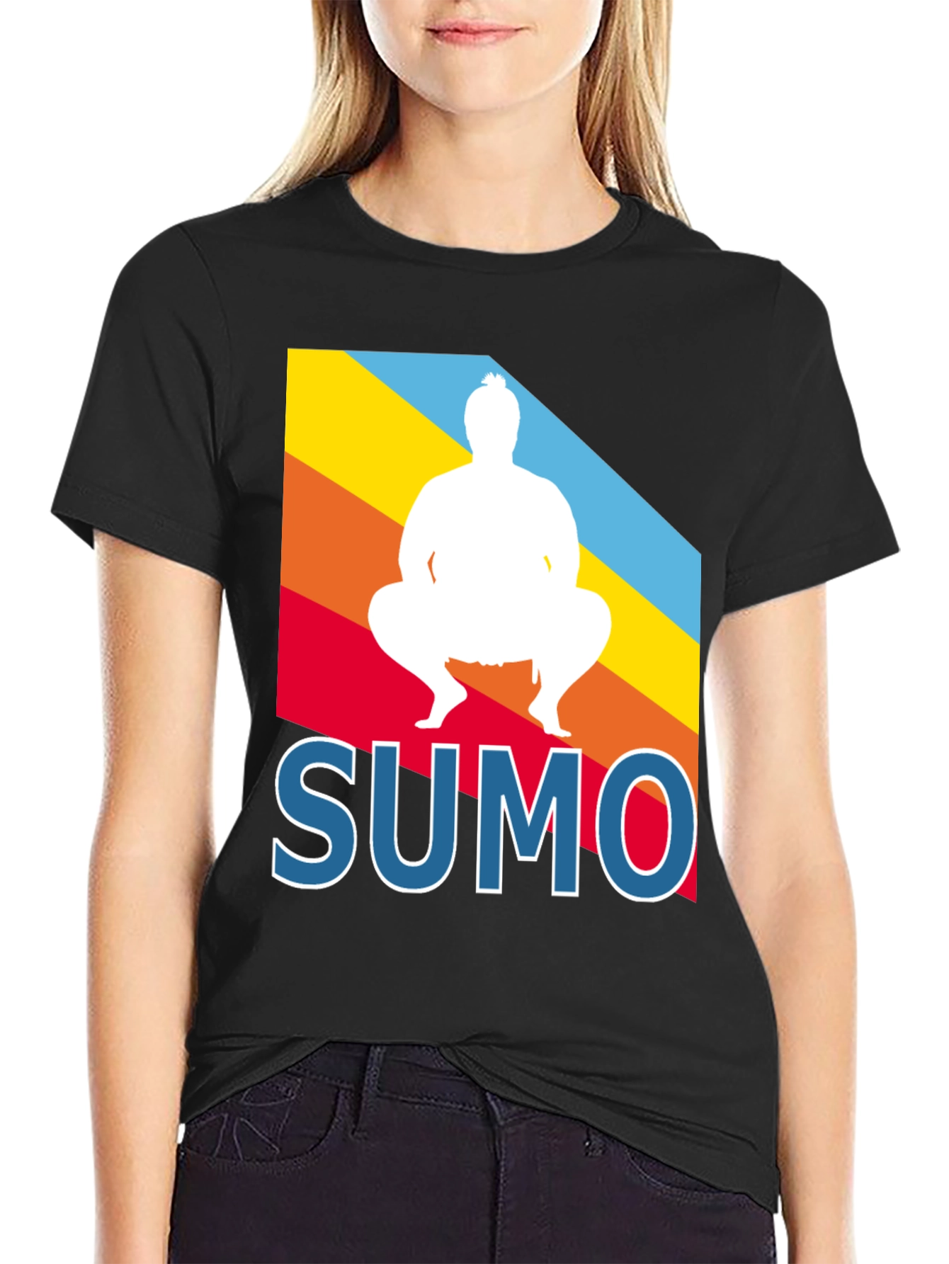 Sumo Wrestler Graphic Tee - Retro Style Mens T-Shirt