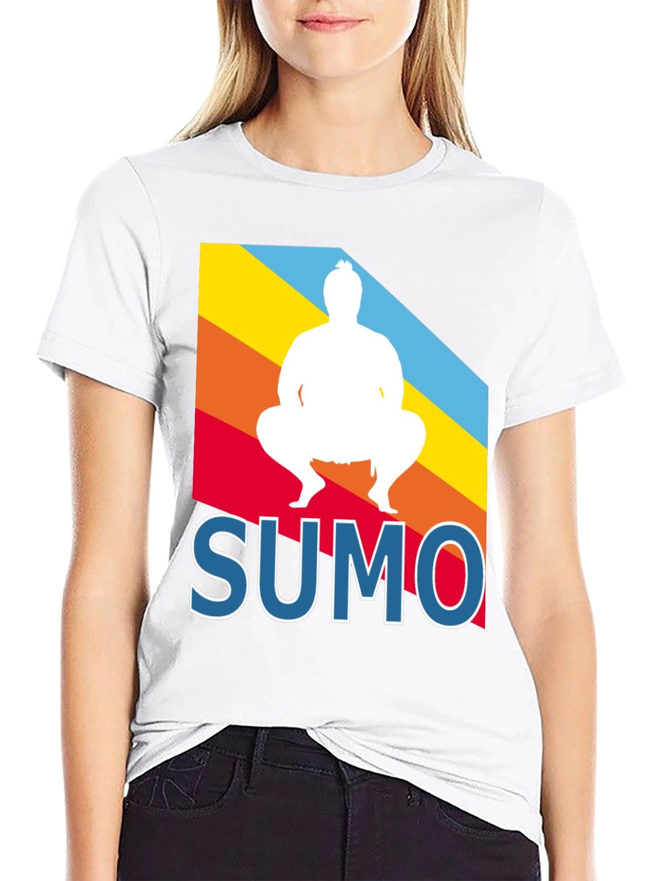 Sumo Wrestler Graphic Tee - Retro Style Mens T-Shirt