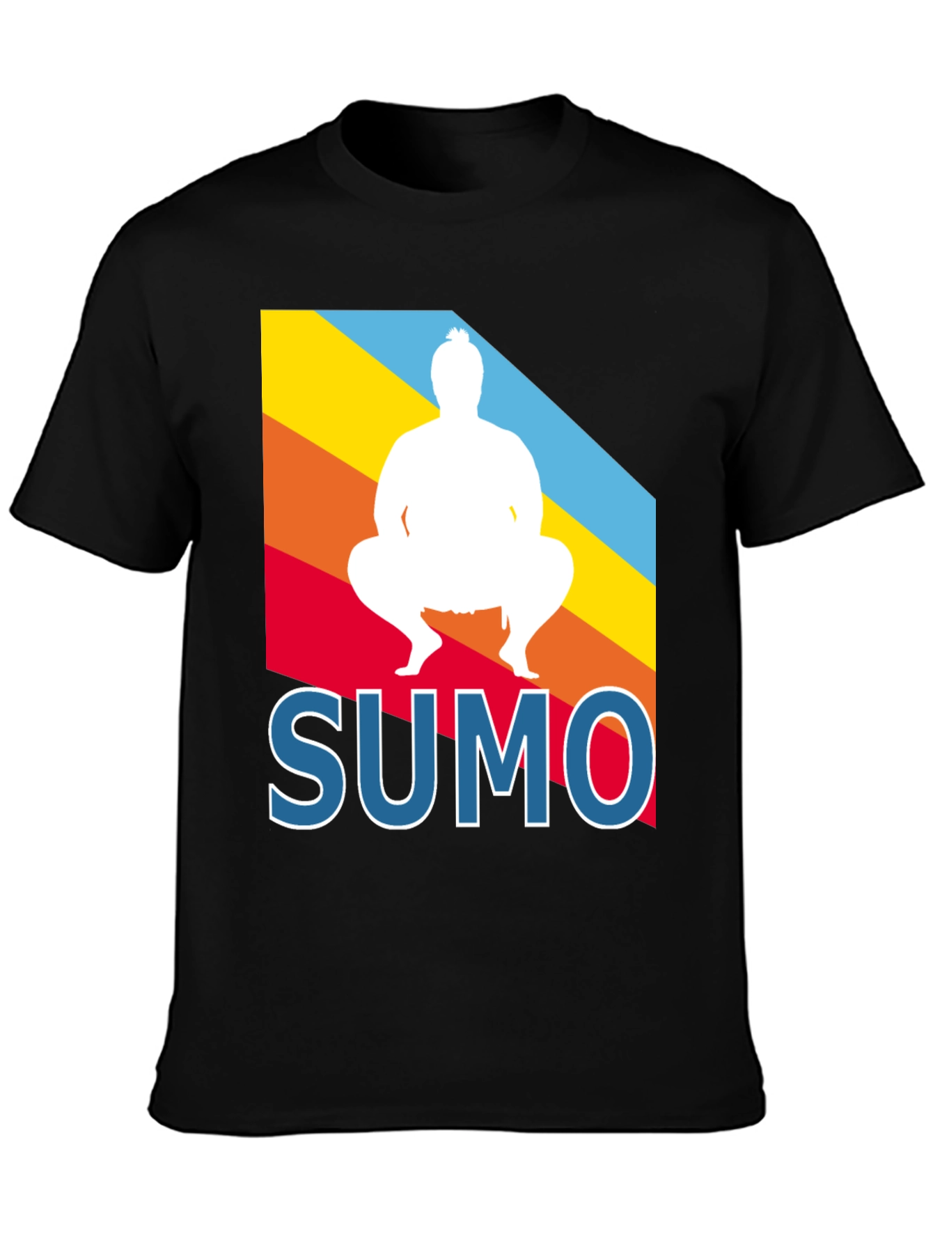 Sumo Wrestler Graphic Tee - Retro Style Mens T-Shirt