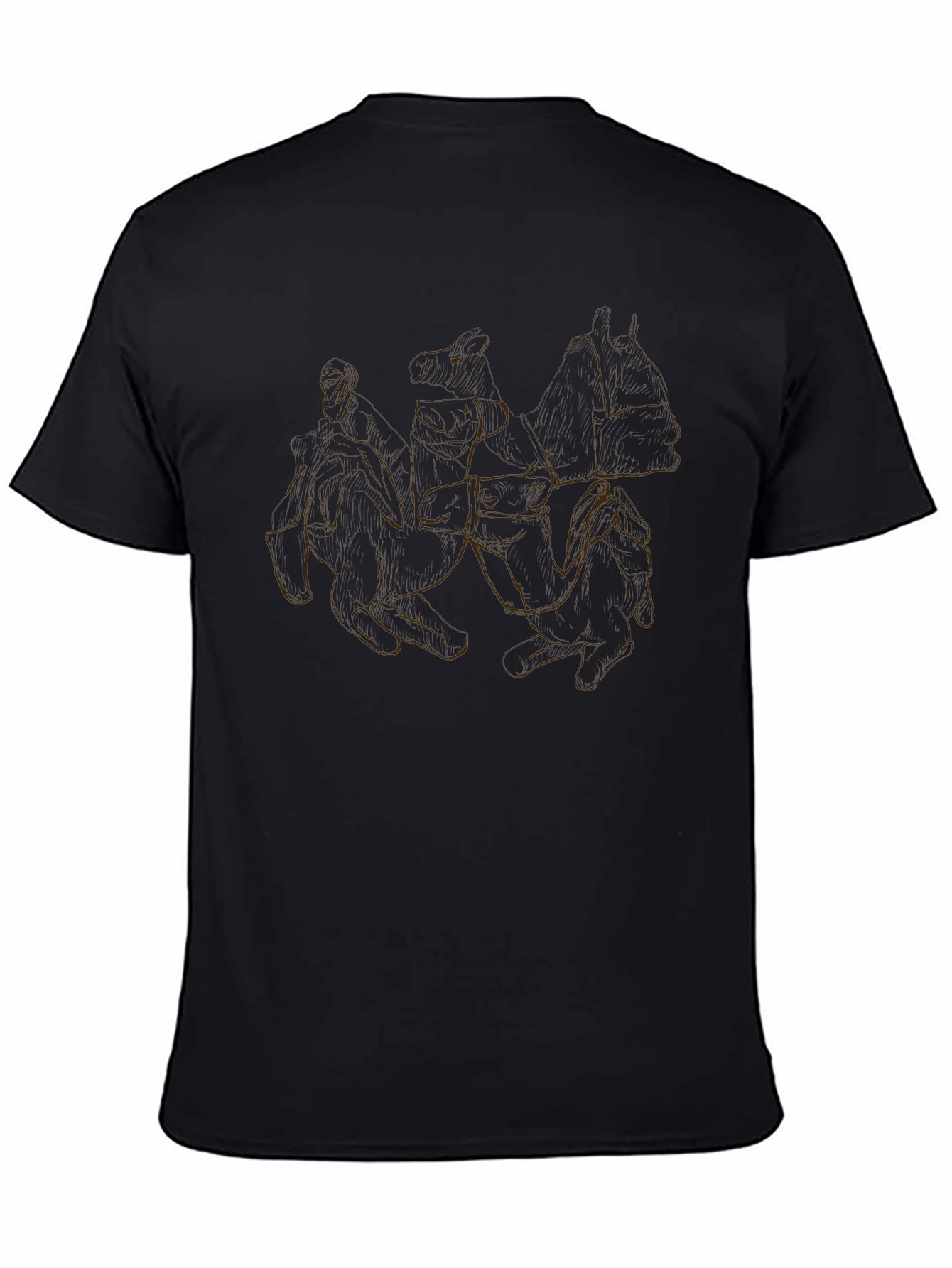 Abstract Graphic Tee - Black Crew Neck Shirt