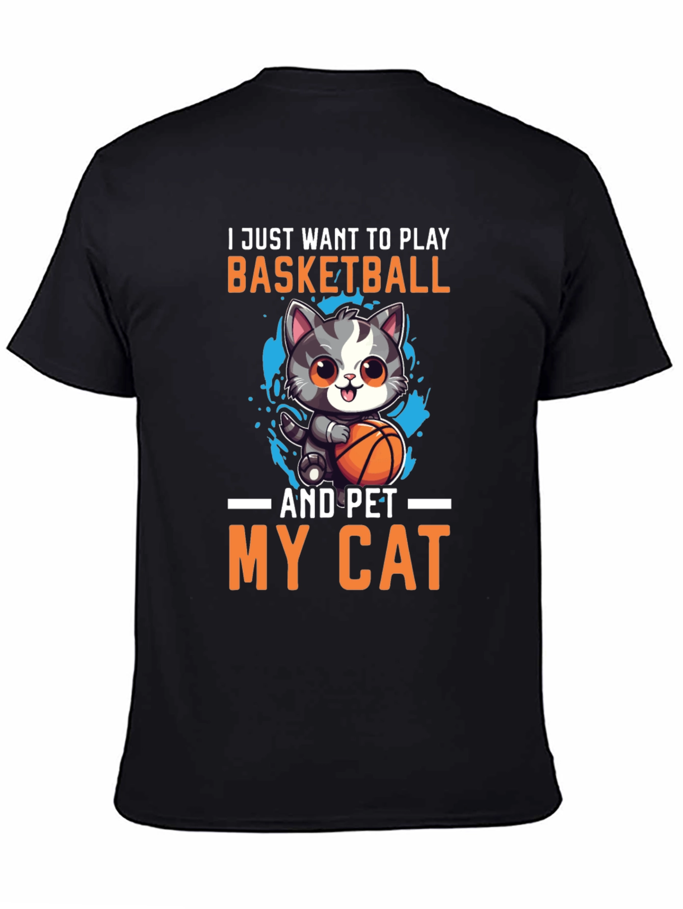Basketball & Cats Graphic T-Shirt