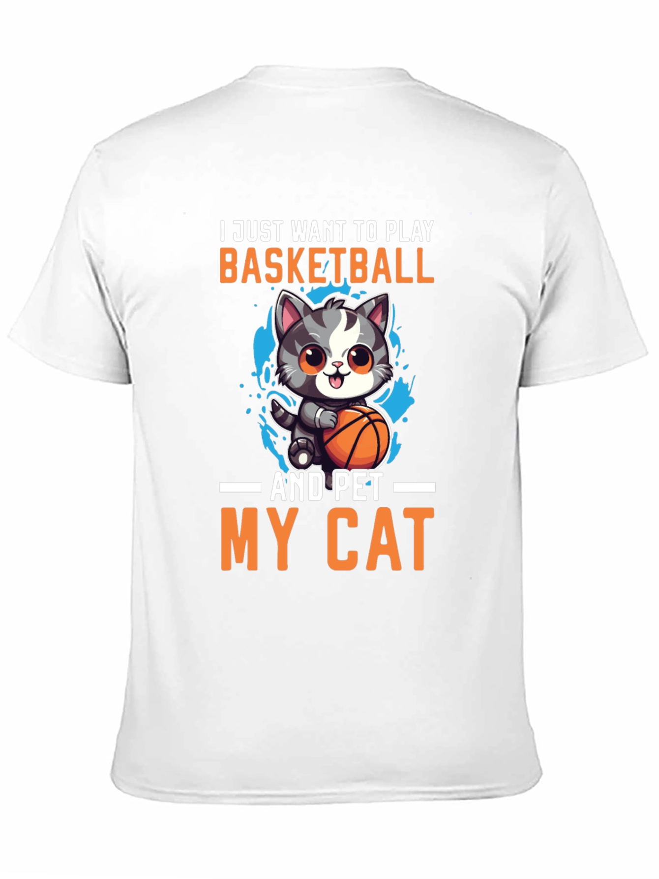Basketball & Cats Graphic T-Shirt