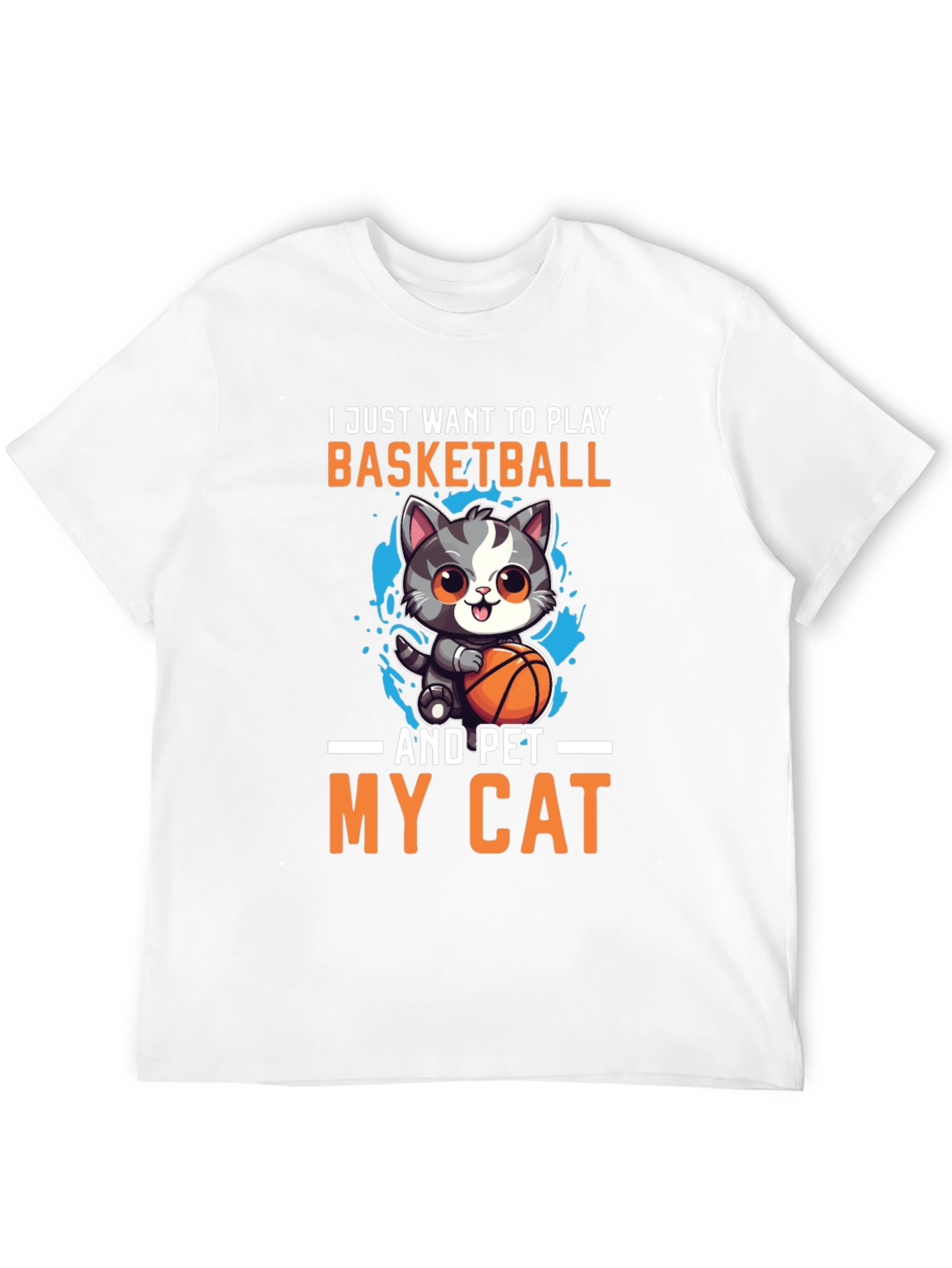 Basketball & Cats Graphic T-Shirt