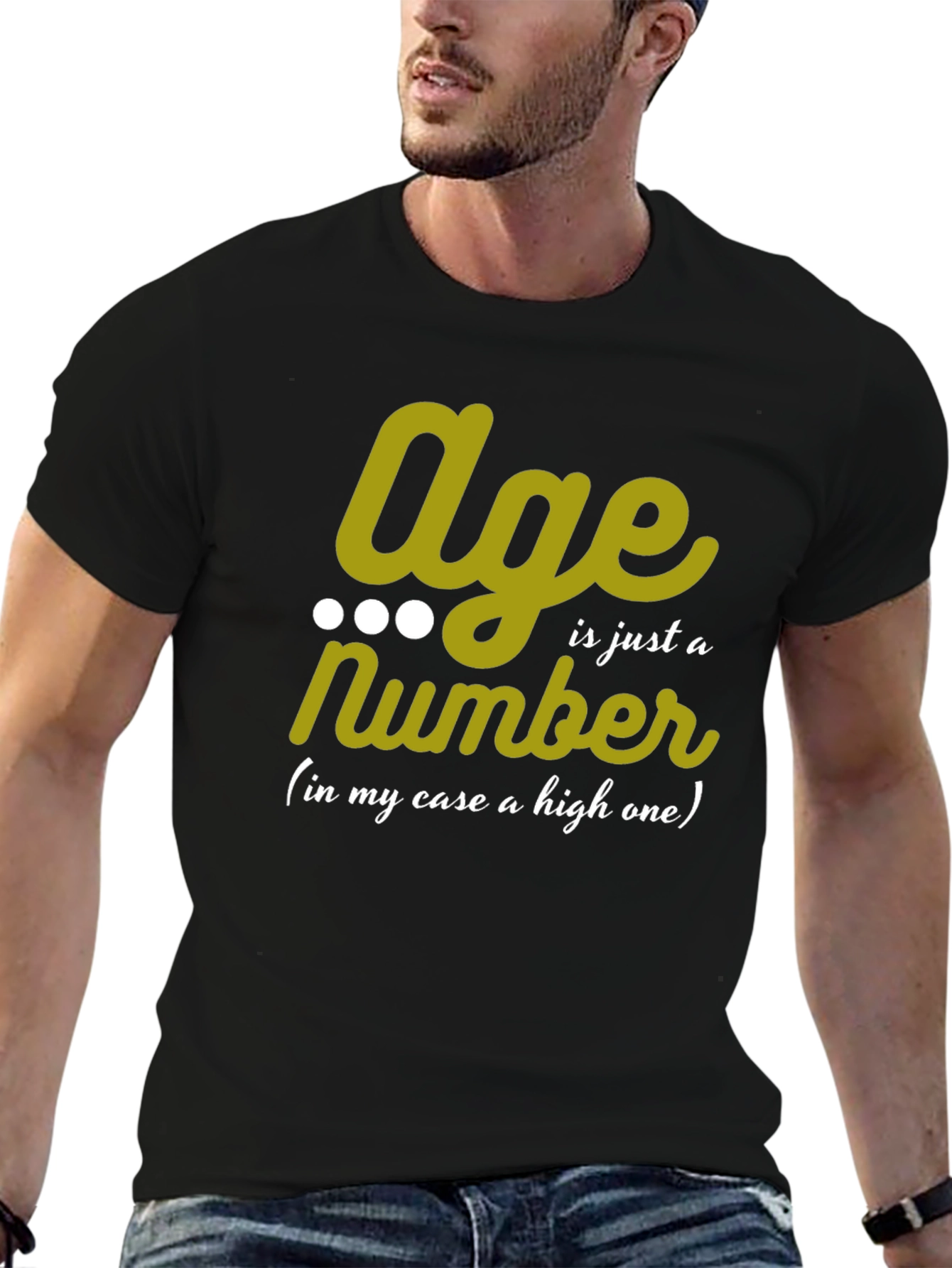 Age is Just a Number Mens Black T-Shirt
