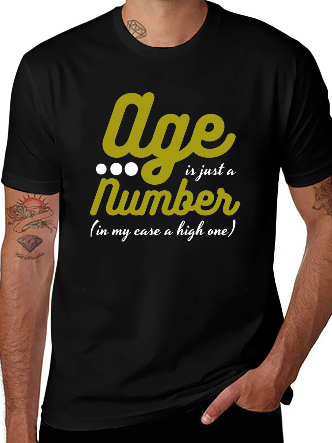 Age is Just a Number Mens Black T-Shirt