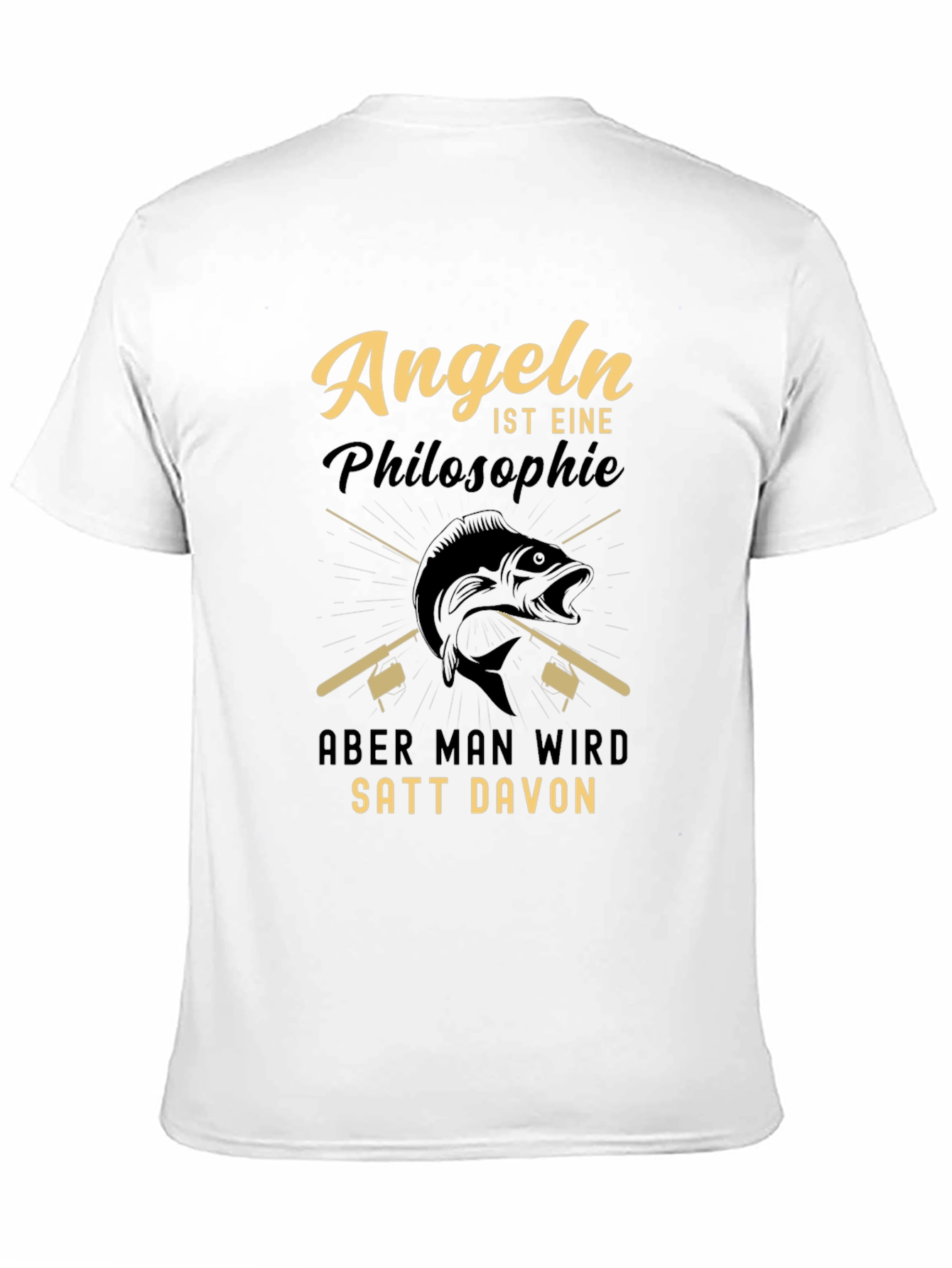 Angeln Philosophie Graphic Tee - Black Cotton
