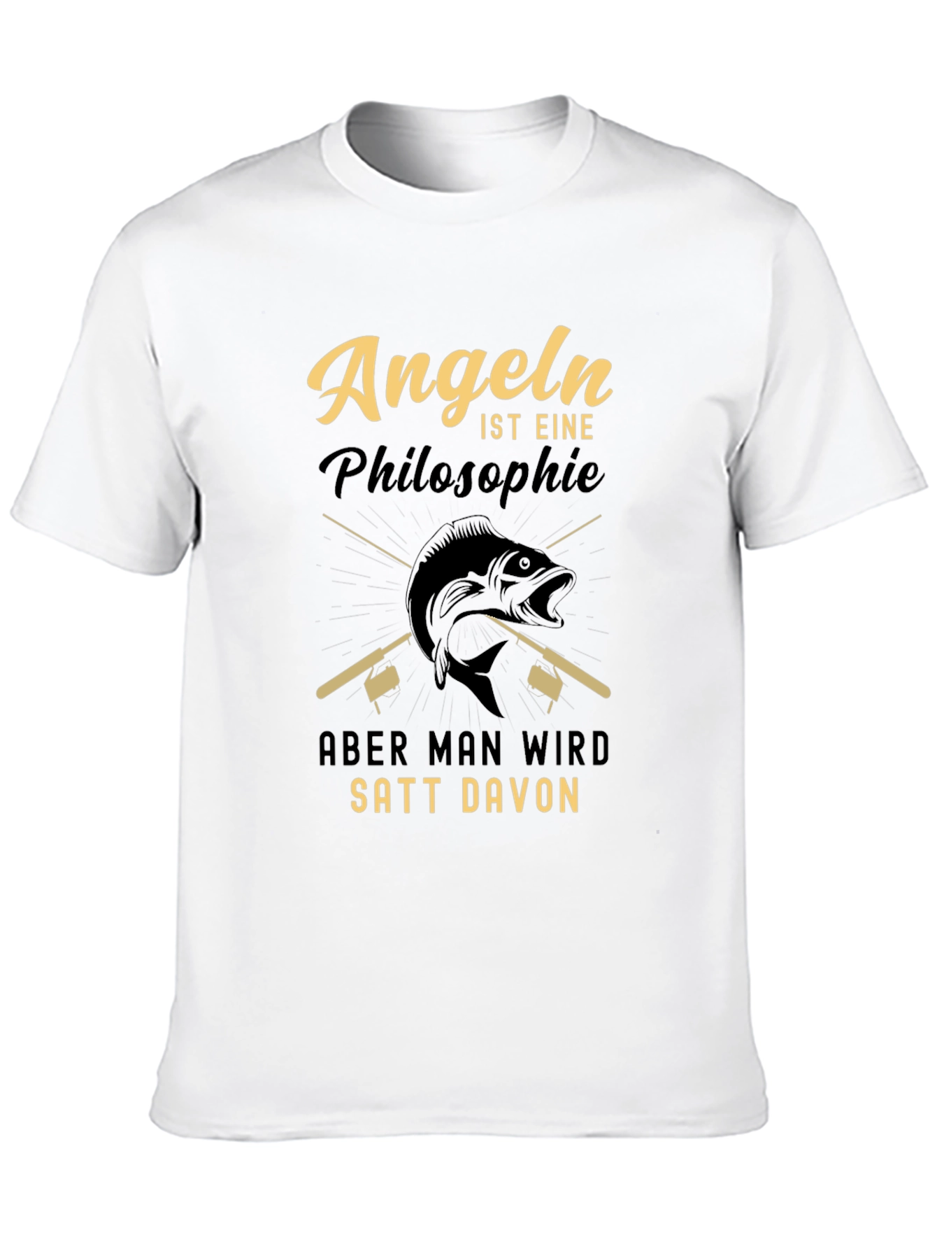 Angeln Philosophie Graphic Tee - Black Cotton