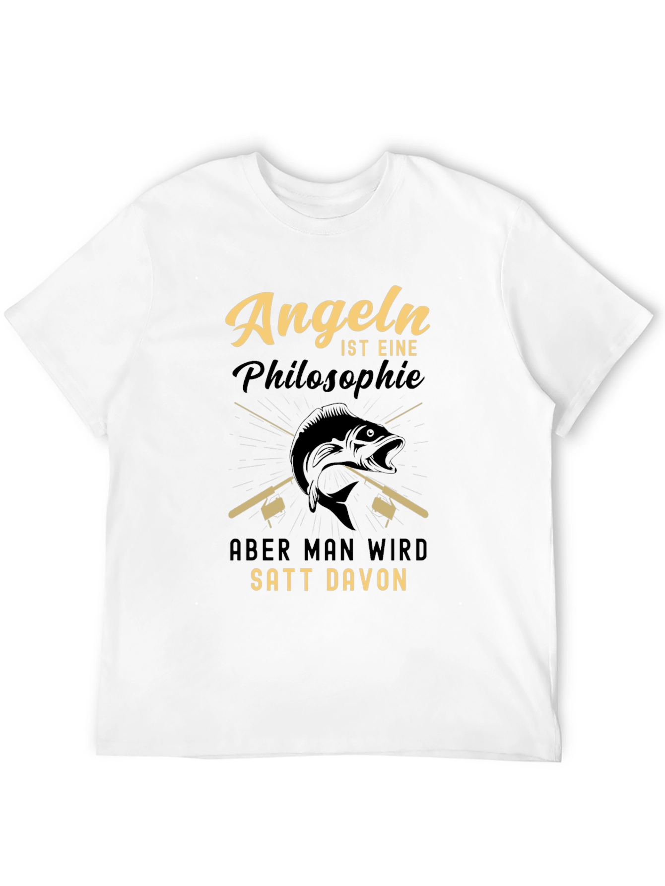 Angeln Philosophie Graphic Tee - Black Cotton