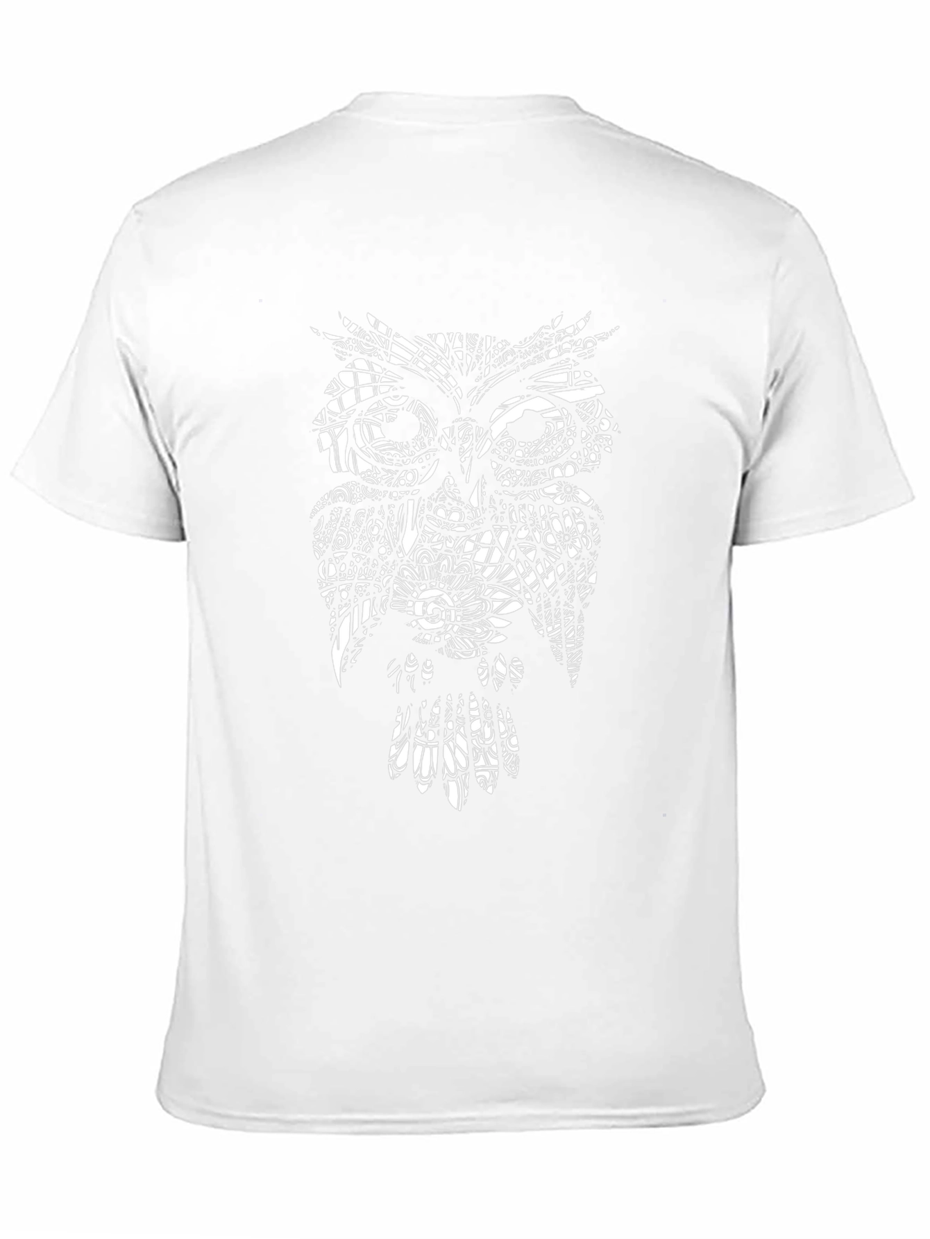 Abstract Owl Graphic Black T-Shirt