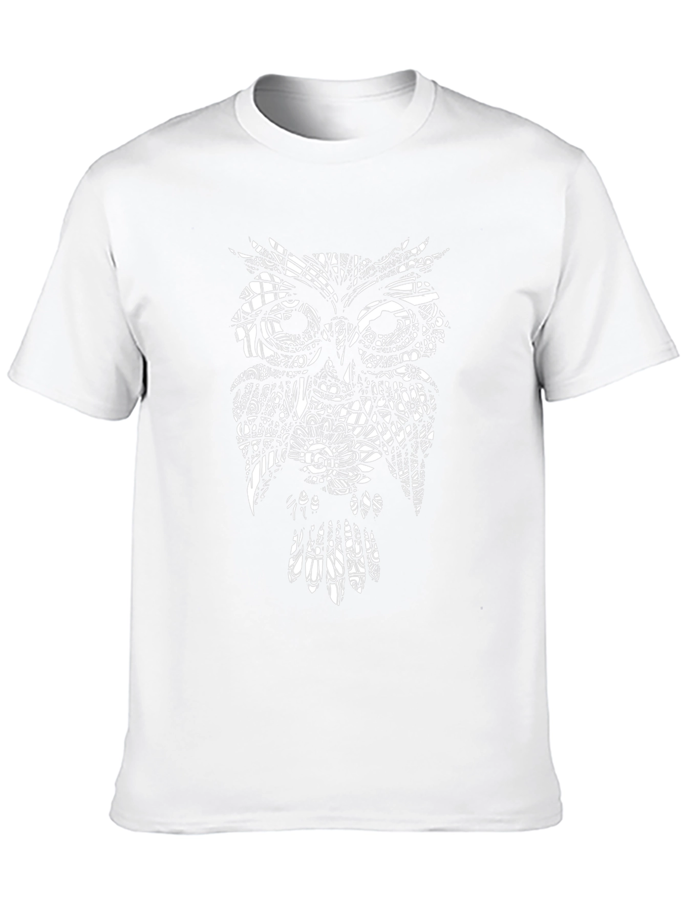 Abstract Owl Graphic Black T-Shirt
