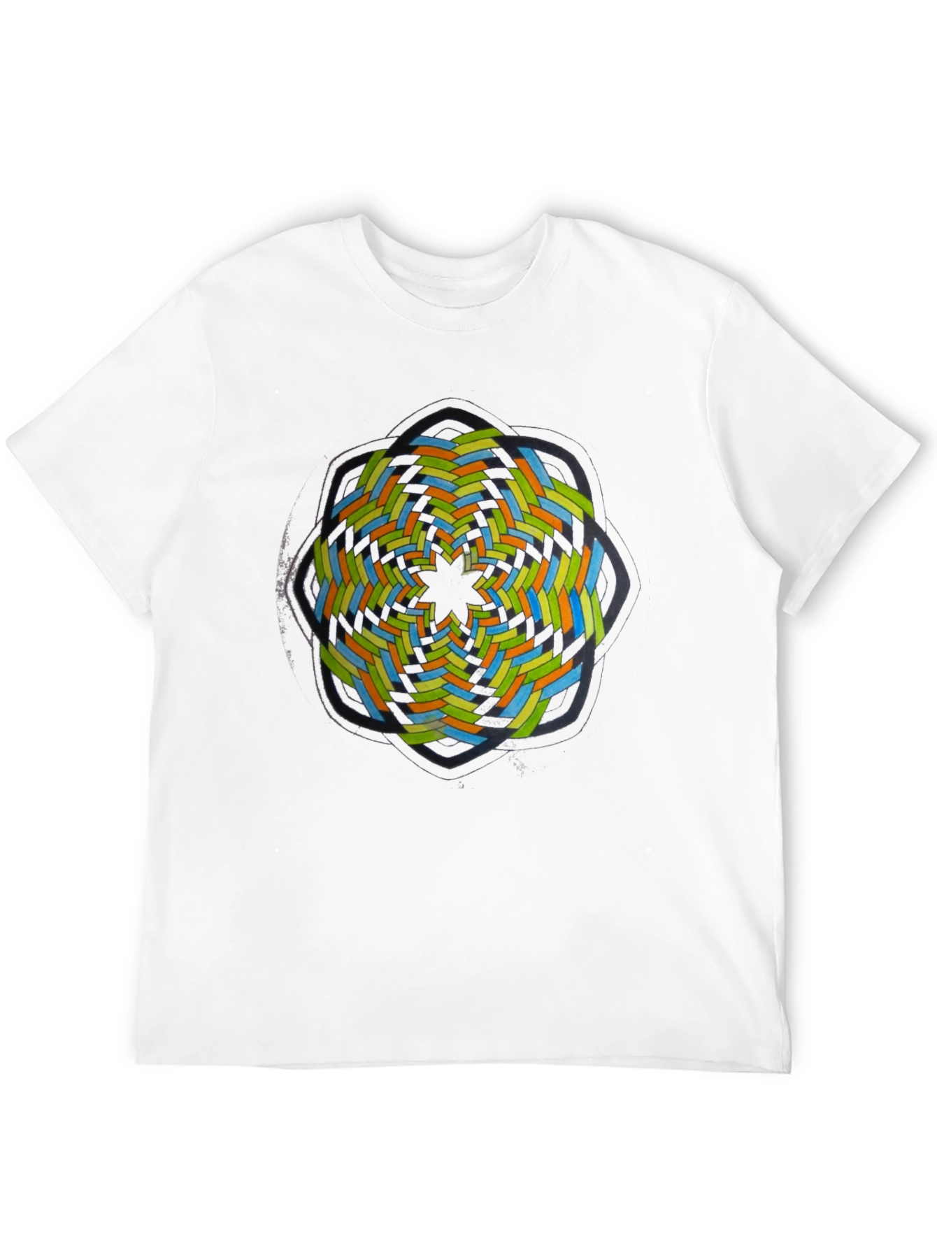 Abstract Geometric Graphic Tee - Black