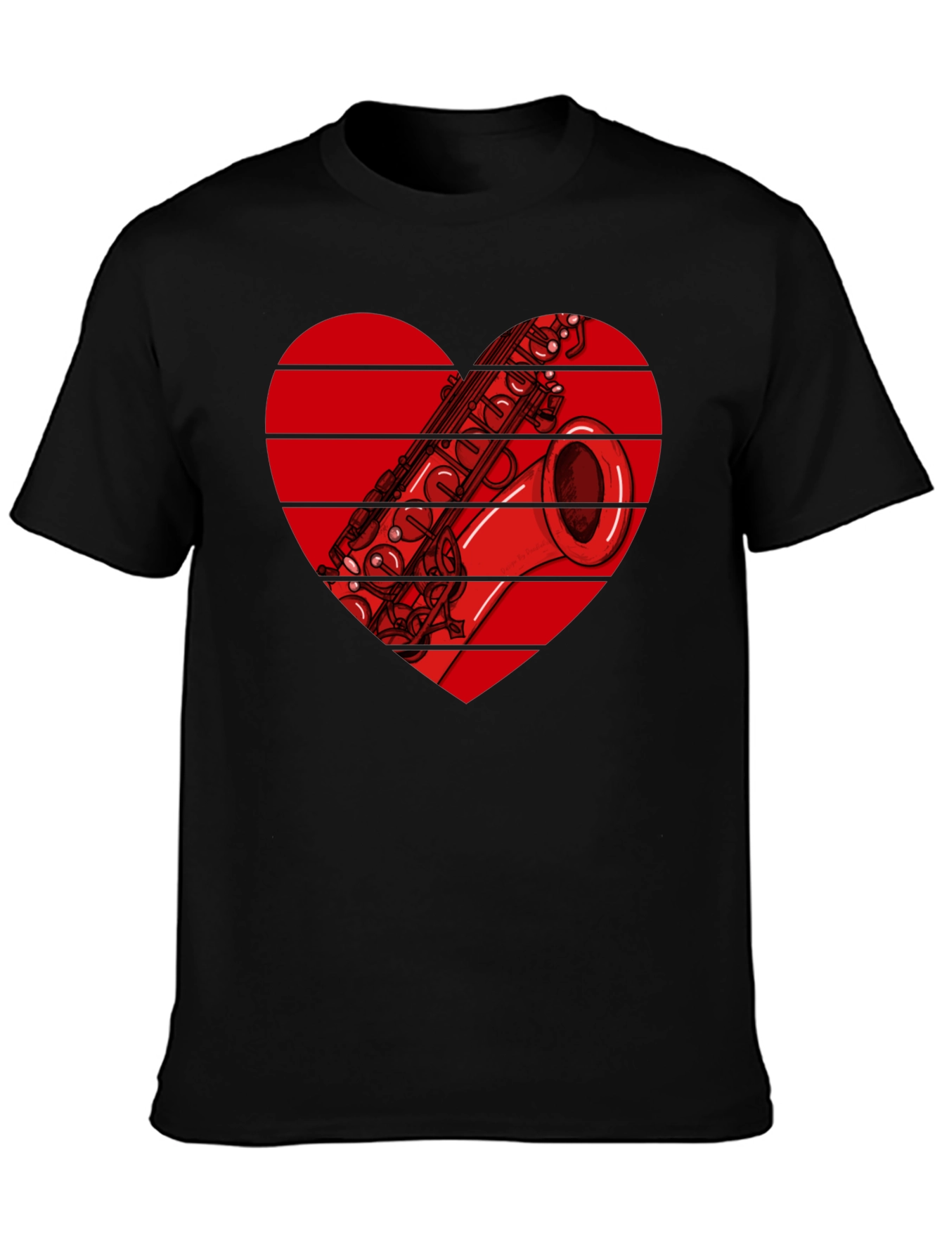 Saxophone Heart Graphic T-Shirt