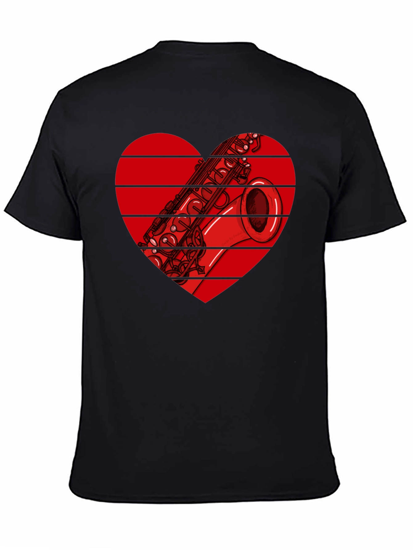 Saxophone Heart Graphic T-Shirt