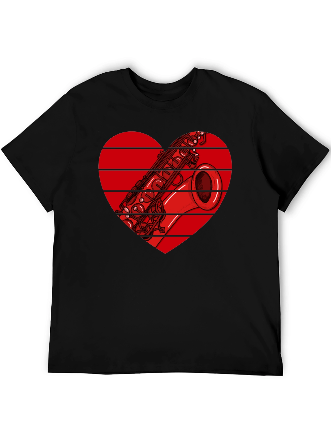 Saxophone Heart Graphic T-Shirt