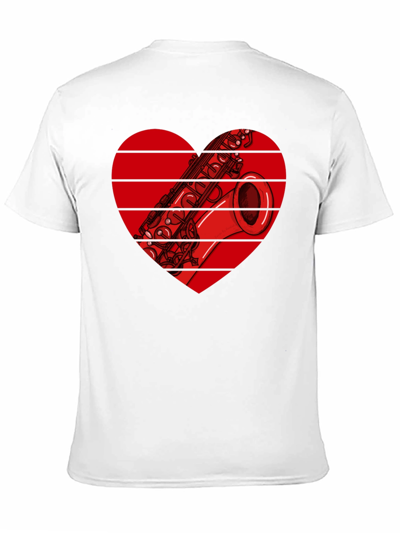 Saxophone Heart Graphic T-Shirt