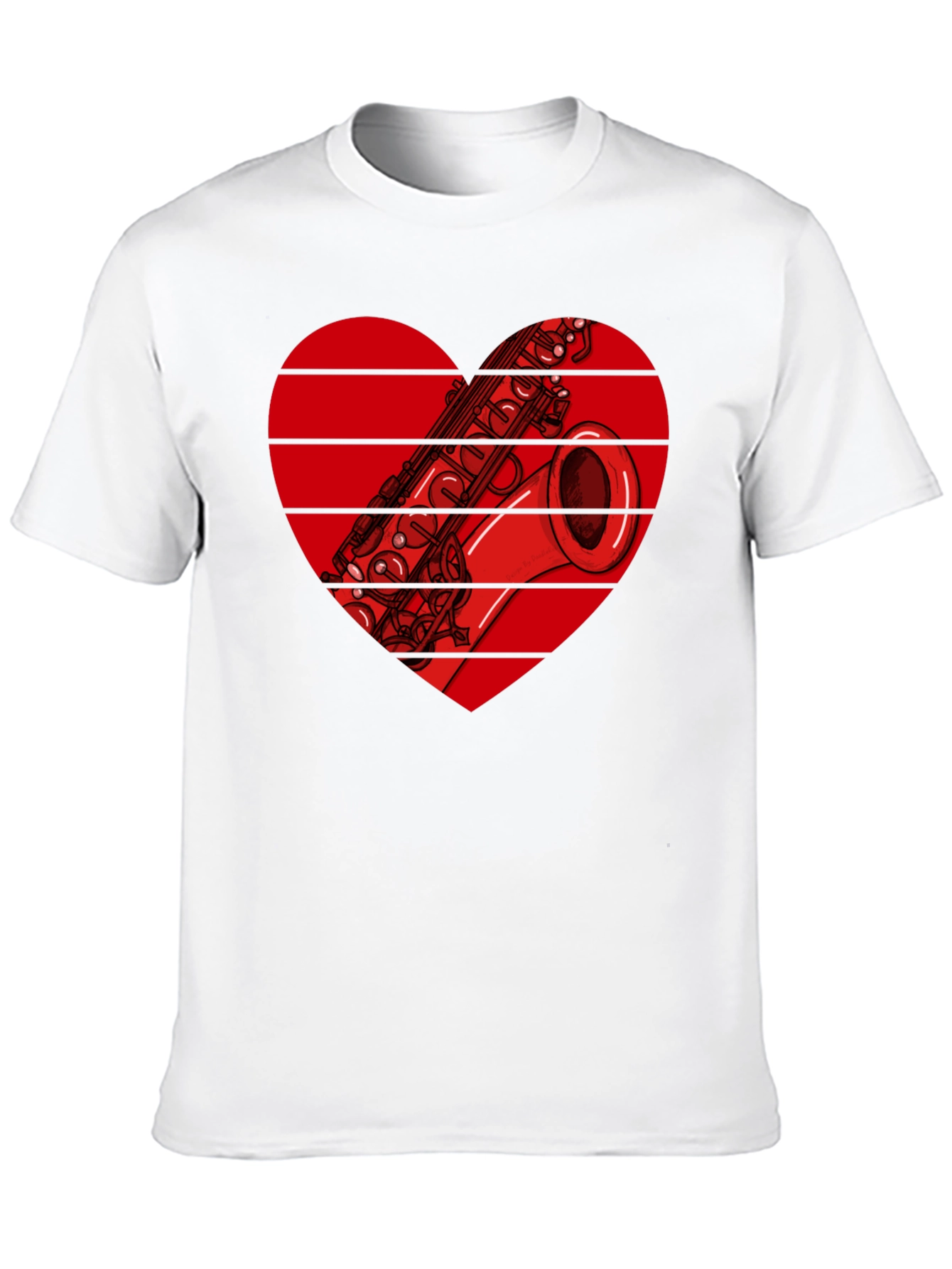 Saxophone Heart Graphic T-Shirt