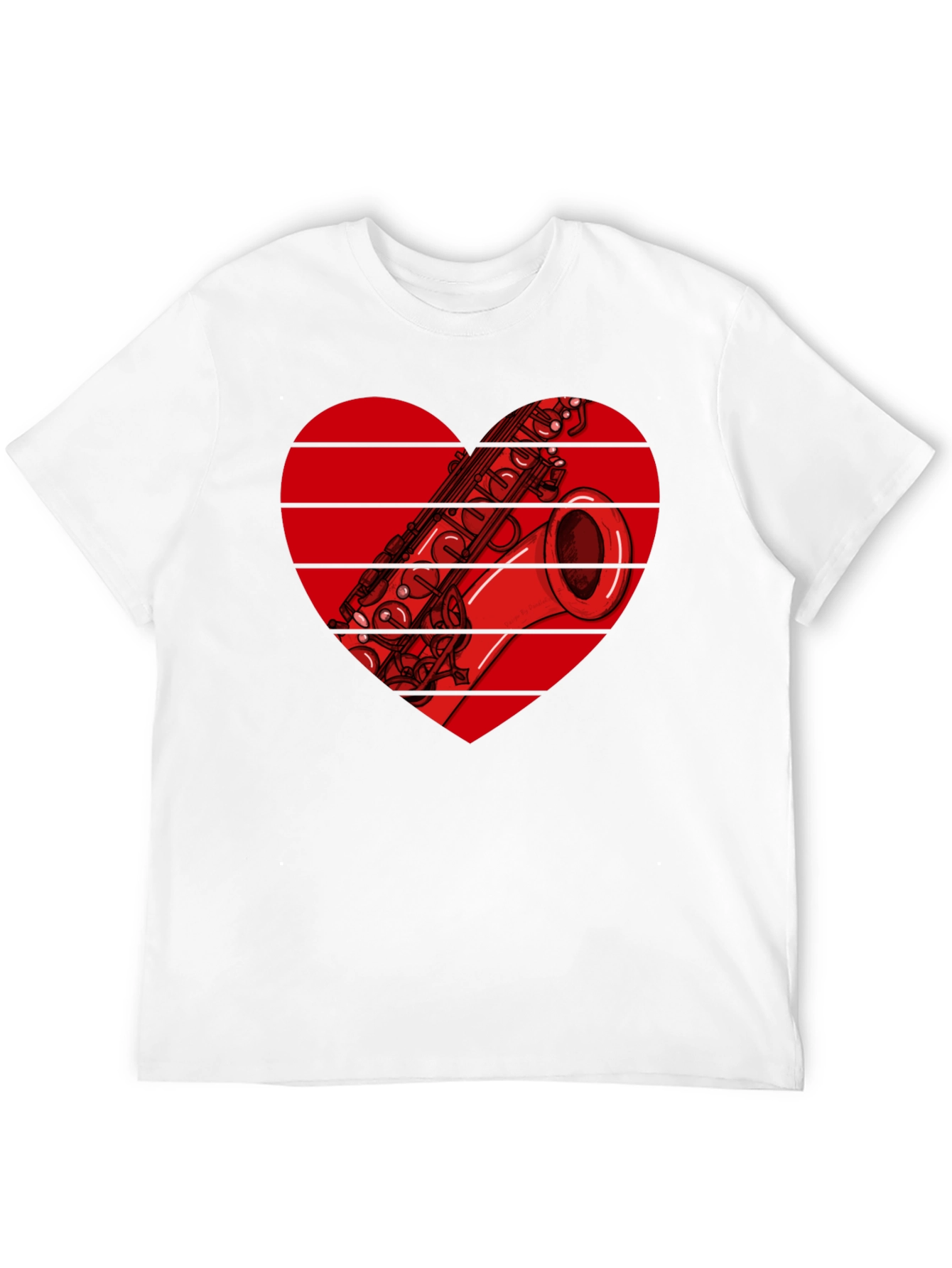 Saxophone Heart Graphic T-Shirt