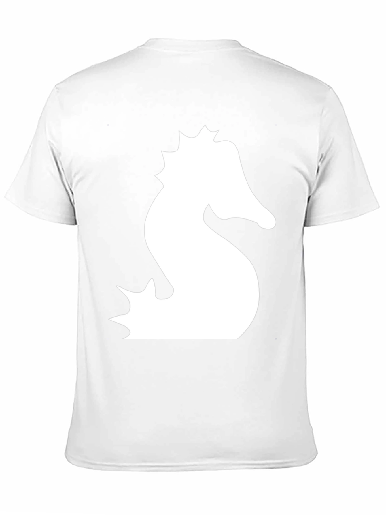 Black T-Shirt with White Seahorse Graphic