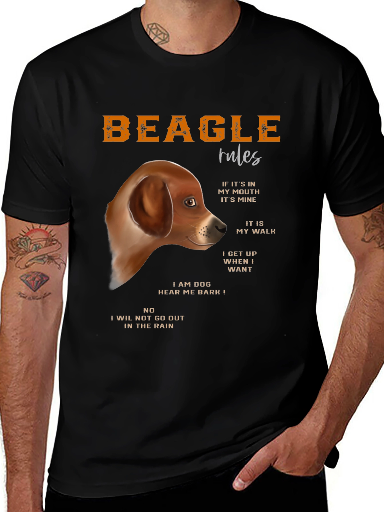 Beagle Rules Graphic T-Shirt - Dog Lover Tee