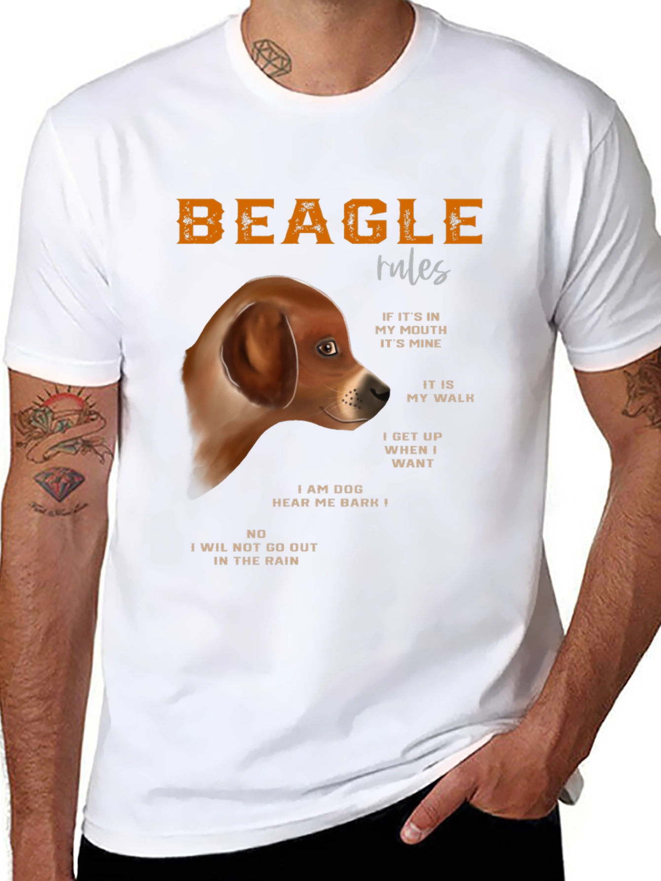 Beagle Rules Graphic T-Shirt - Dog Lover Tee
