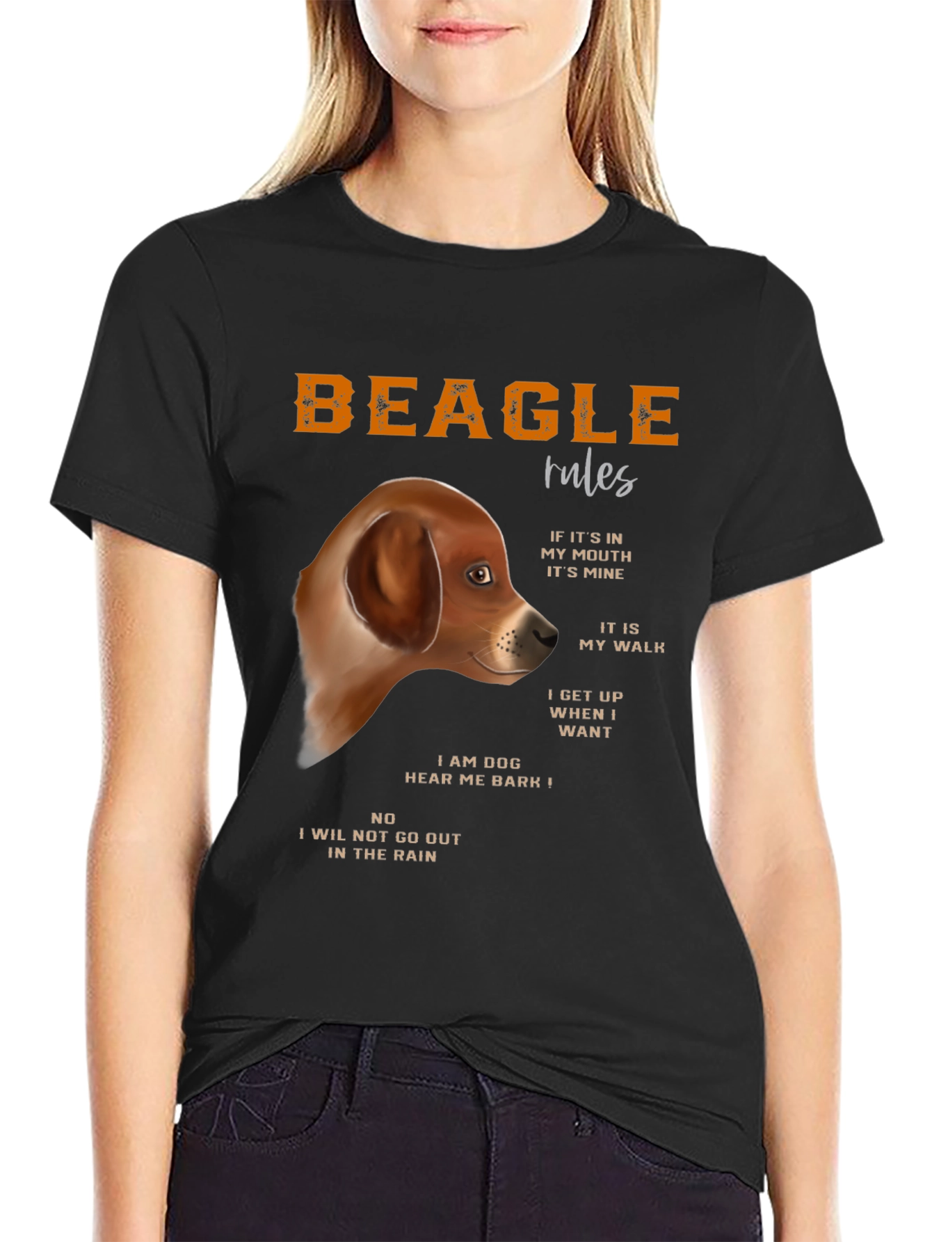 Beagle Rules Graphic T-Shirt - Dog Lover Tee