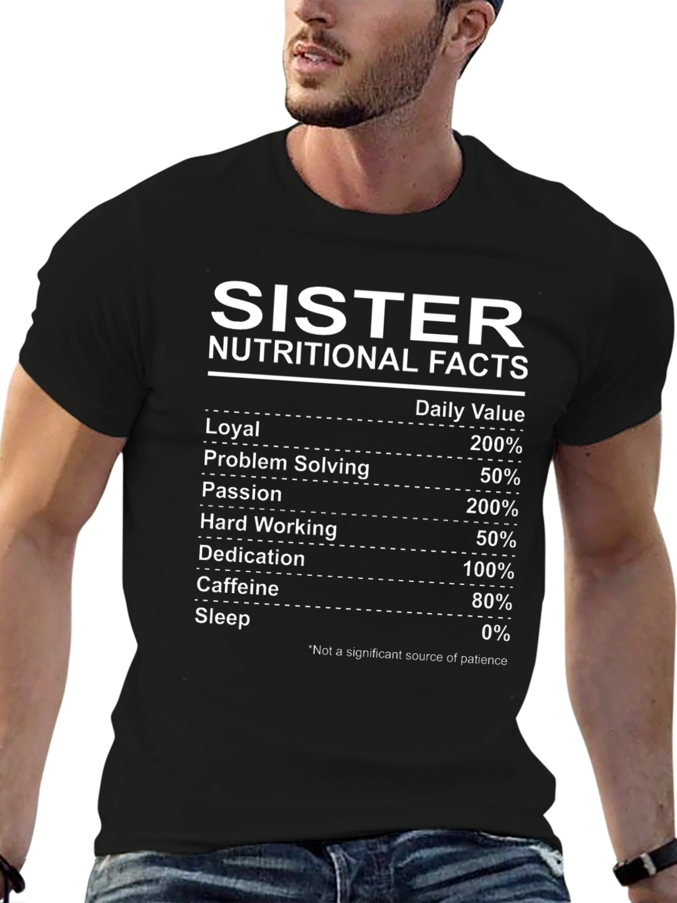 Sister Nutritional Facts T-Shirt - Funny Sister Gift