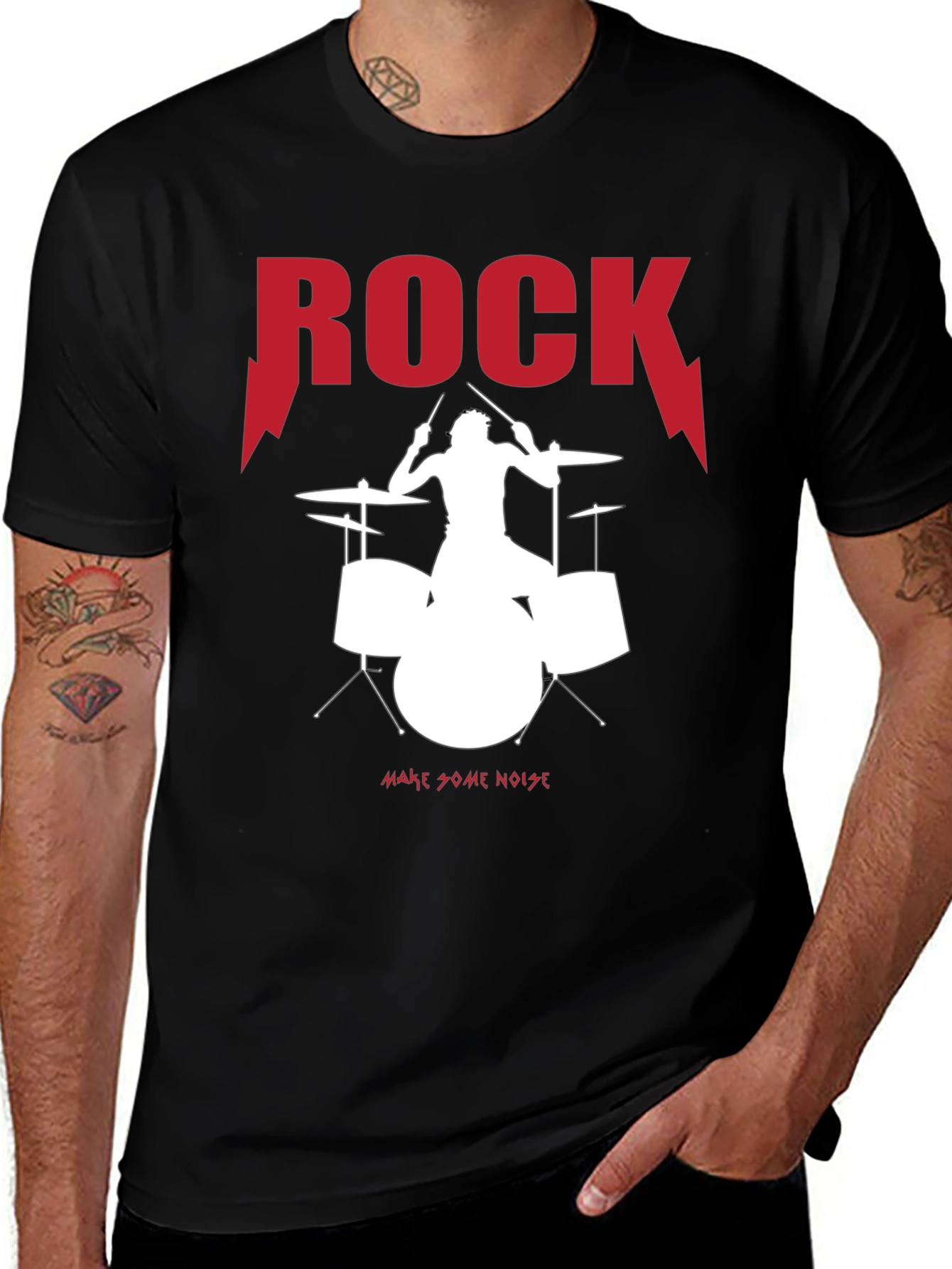 Rock Drummer Graphic Tee - Make Some Noise!
