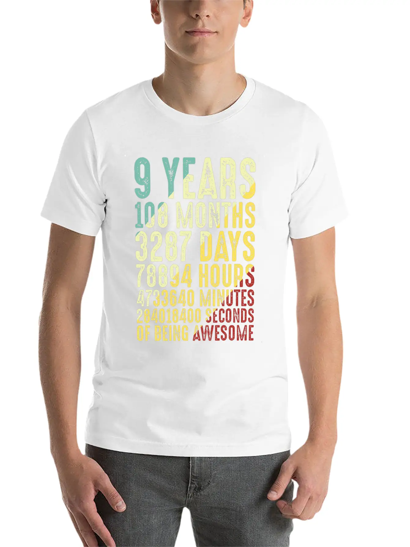 9 Years Old 9th Birthday Vintage Retro Lightweight Cotton T-Shirt – Daily Comfort Graphic Shirt