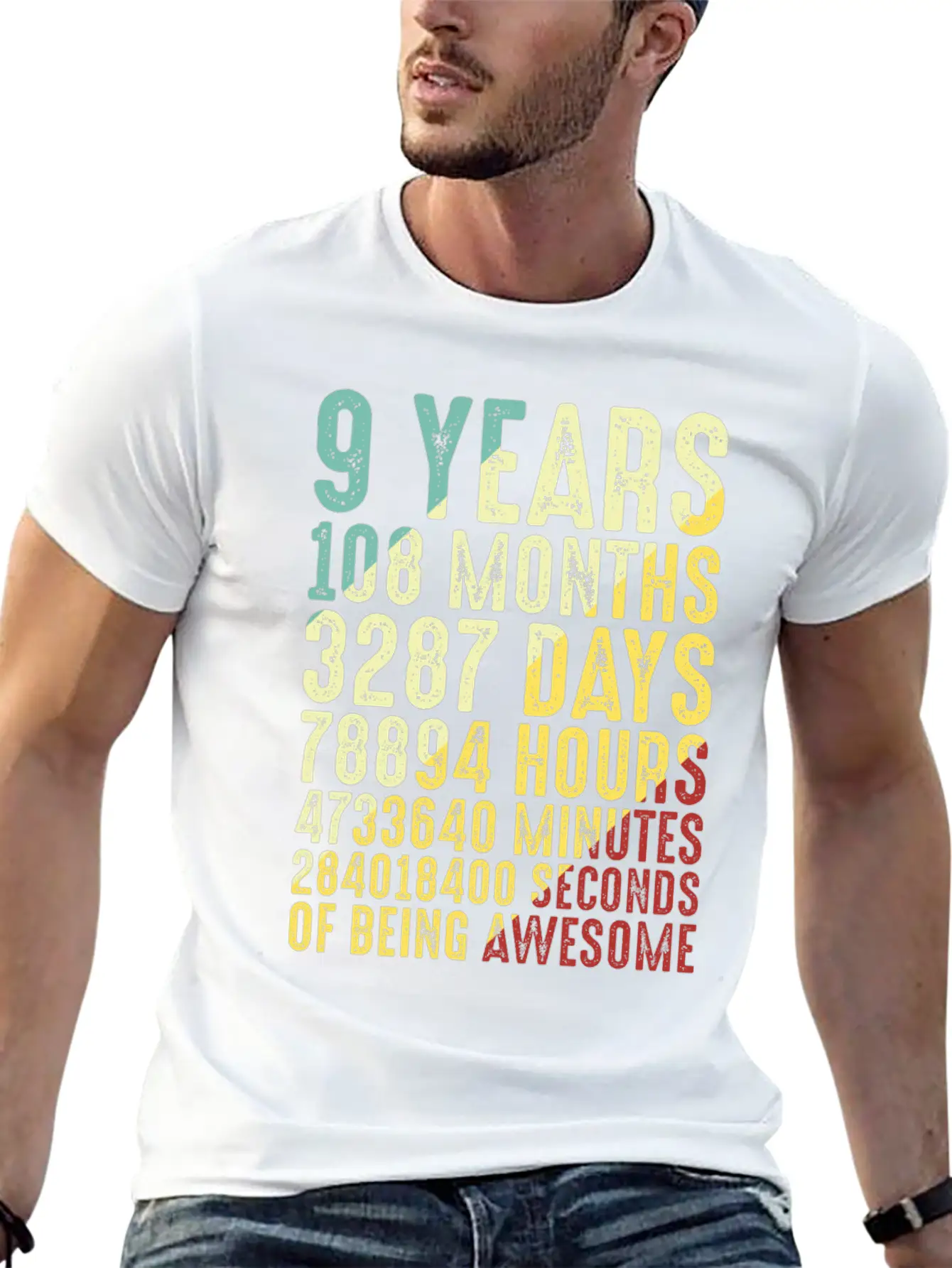 9 Years Old 9th Birthday Vintage Retro Lightweight Cotton T-Shirt – Daily Comfort Graphic Shirt