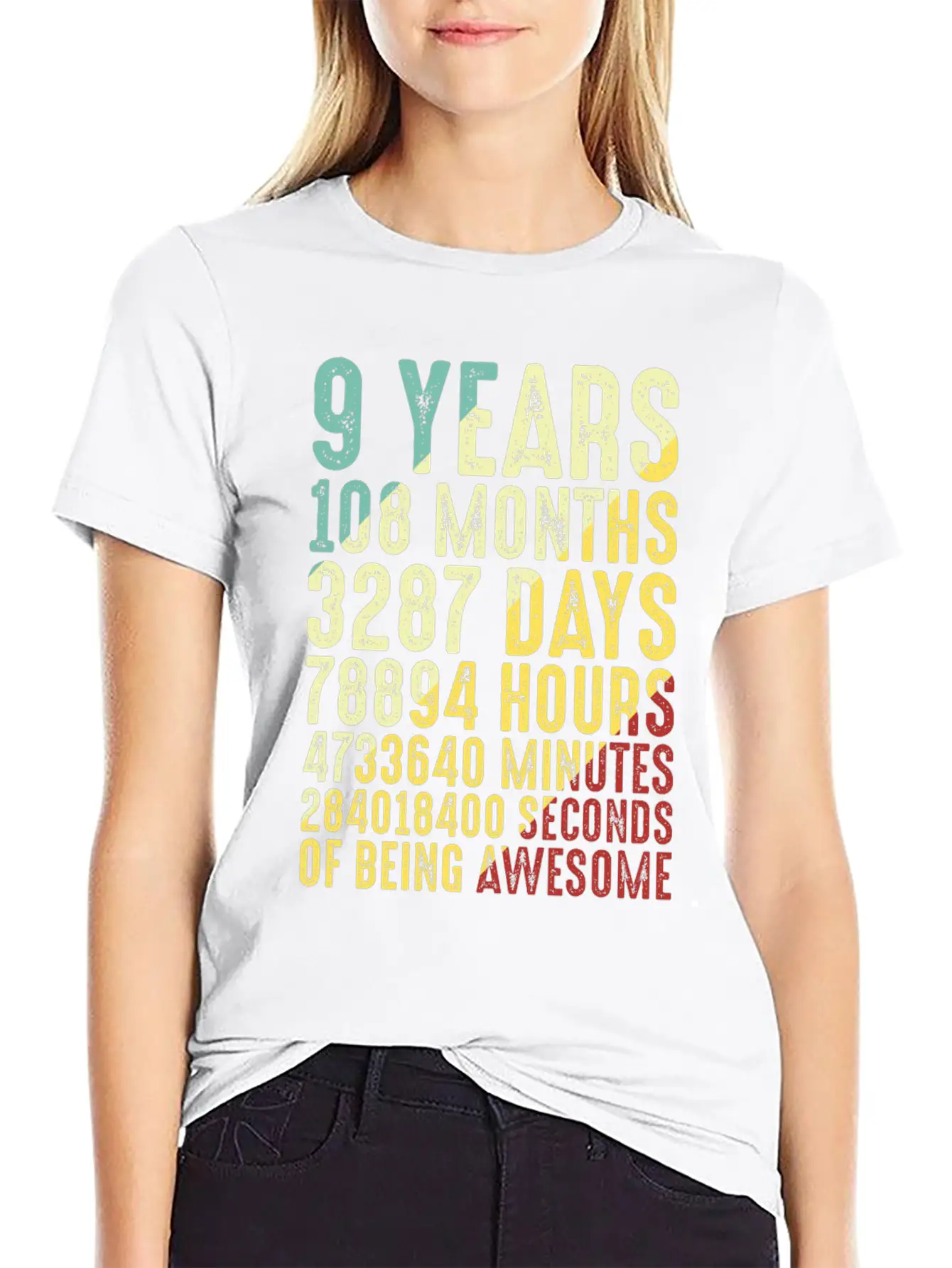9 Years Old 9th Birthday Vintage Retro Lightweight Cotton T-Shirt – Daily Comfort Graphic Shirt