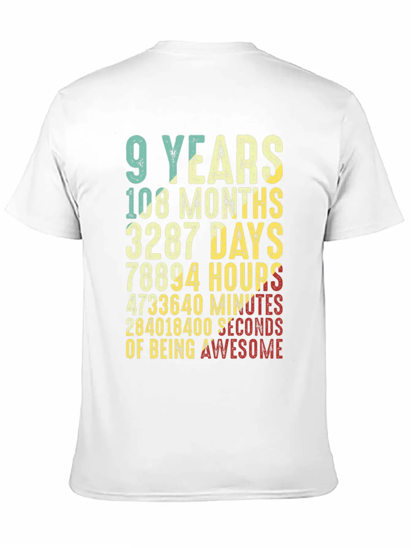 9 Years Old 9th Birthday Vintage Retro Lightweight Cotton T-Shirt – Daily Comfort Graphic Shirt