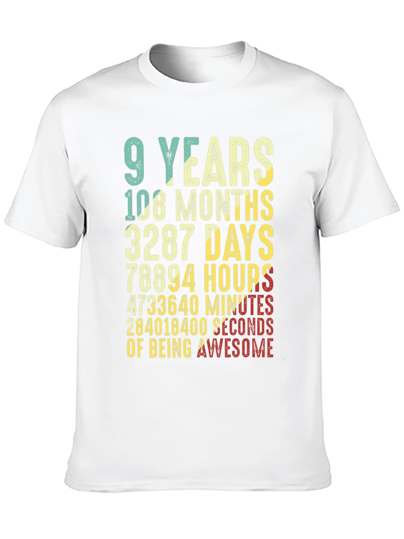 9 Years Old 9th Birthday Vintage Retro Lightweight Cotton T-Shirt – Daily Comfort Graphic Shirt