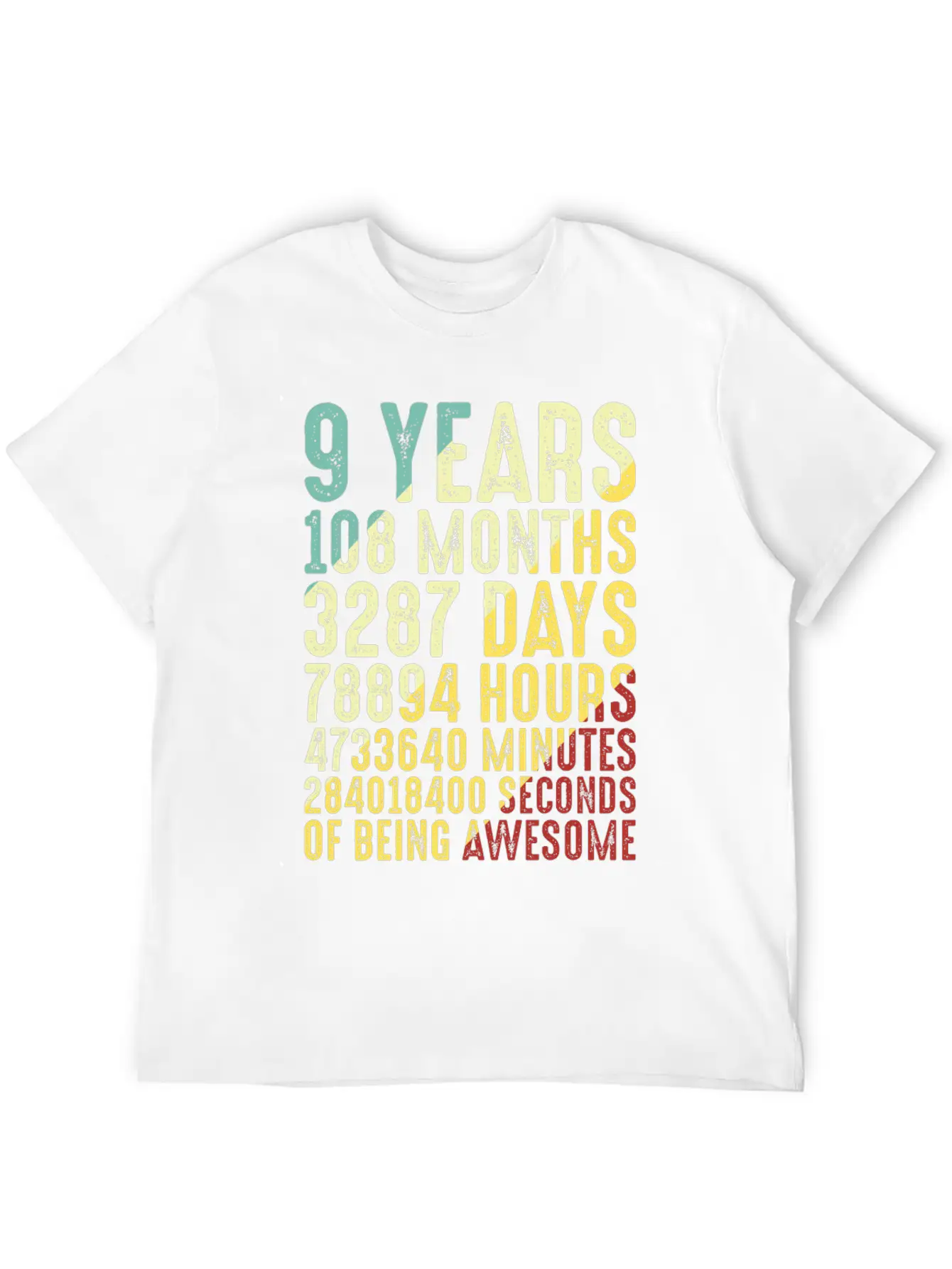 9 Years Old 9th Birthday Vintage Retro Lightweight Cotton T-Shirt – Daily Comfort Graphic Shirt