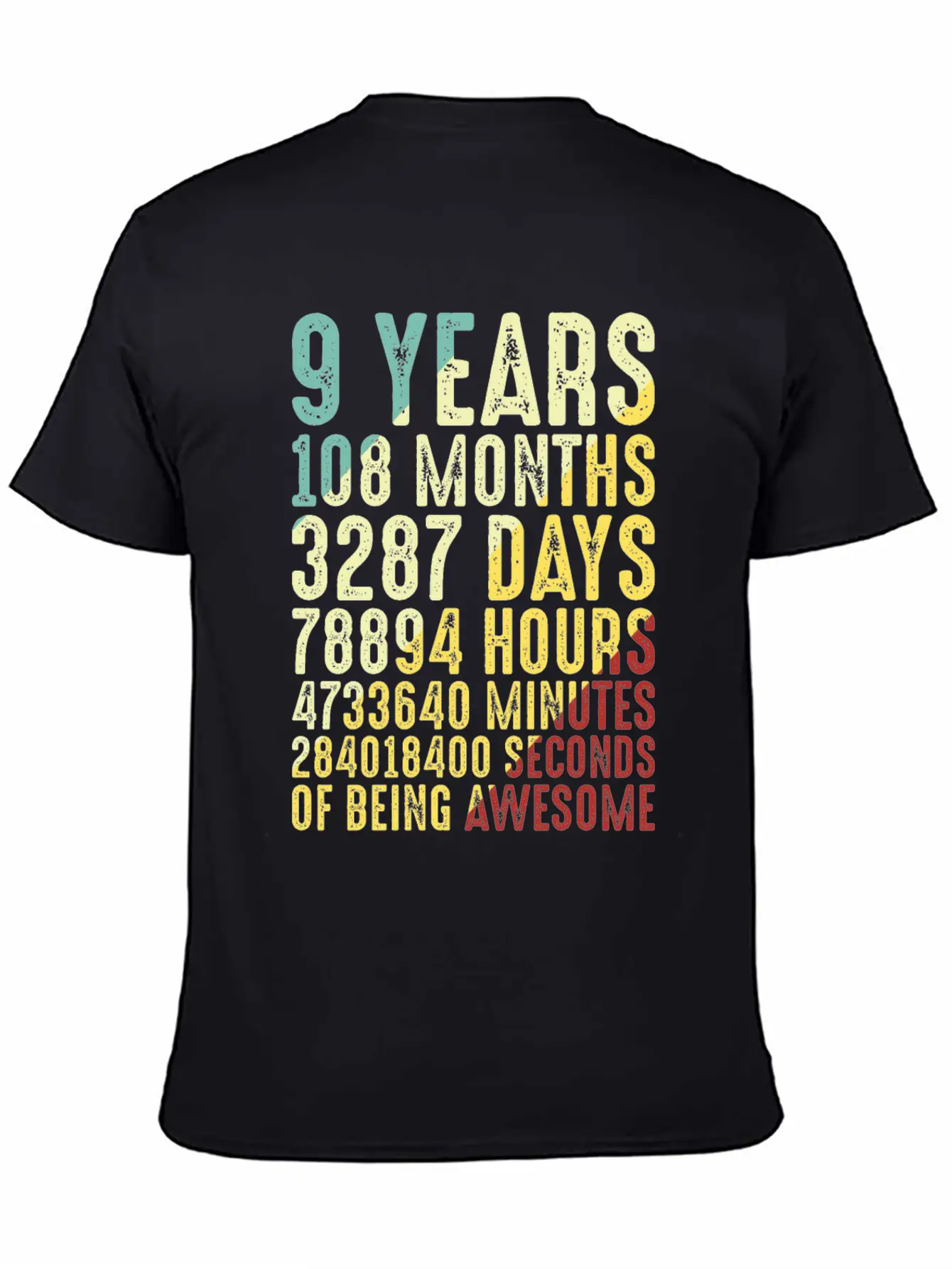 9 Years Old 9th Birthday Vintage Retro Lightweight Cotton T-Shirt – Daily Comfort Graphic Shirt