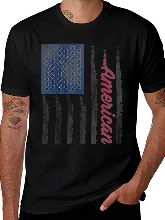 American Flag Graphic Print Tee