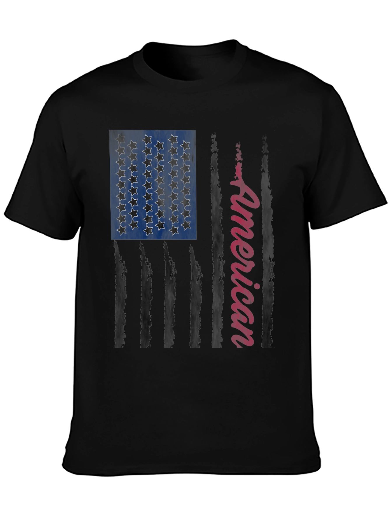 American Flag Graphic Print Tee