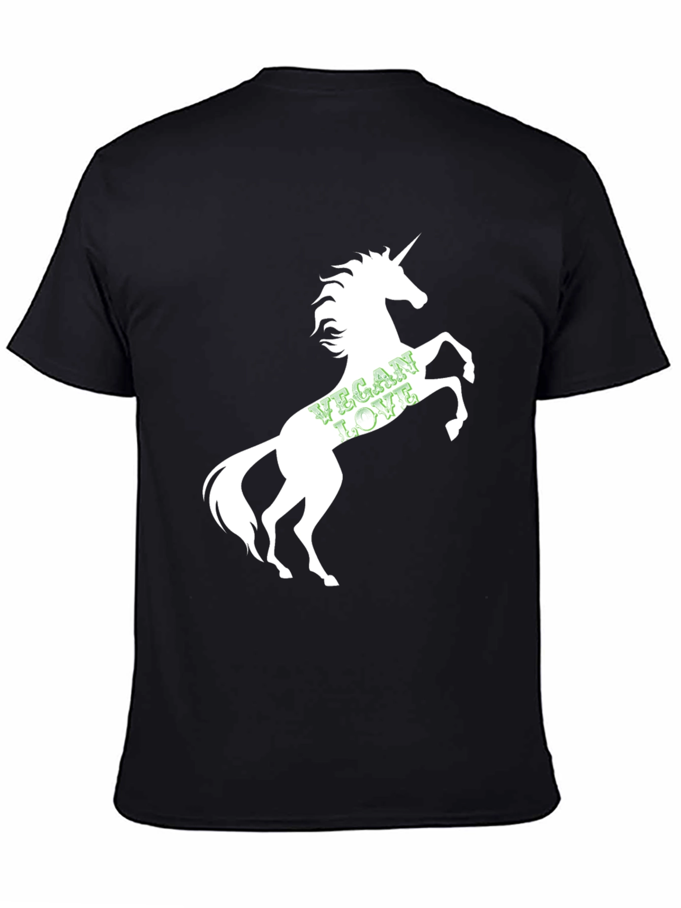Vegan Love Unicorn Black T-Shirt