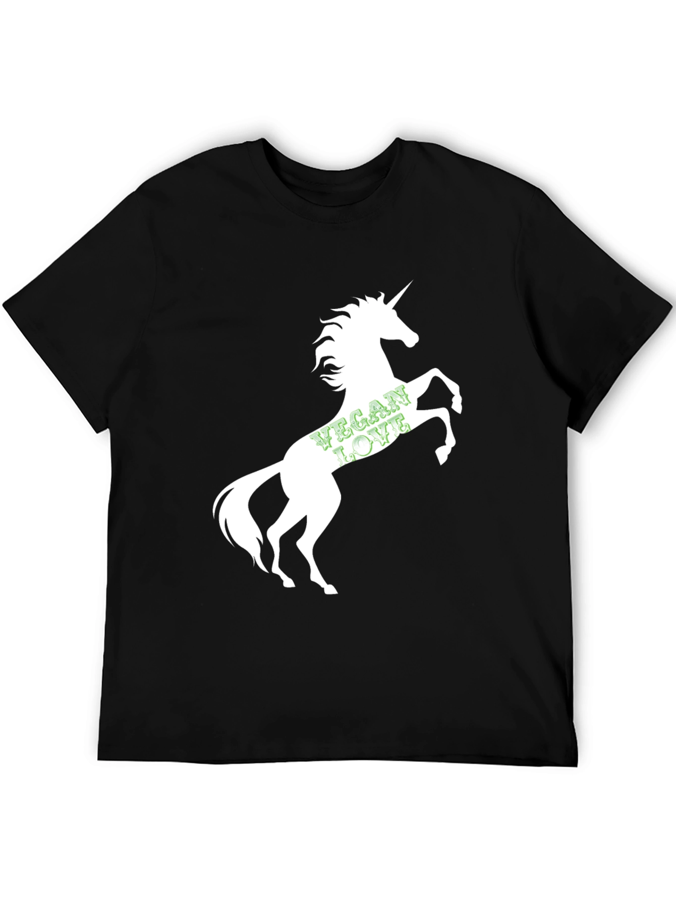 Vegan Love Unicorn Black T-Shirt