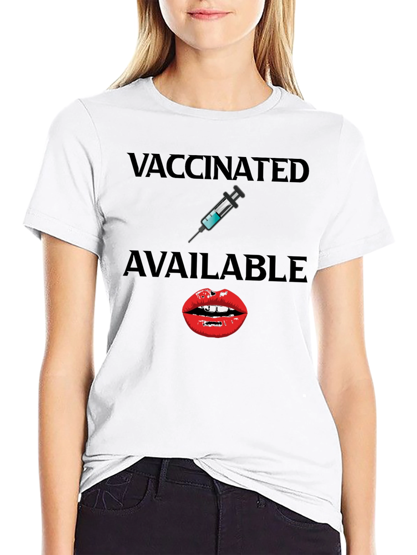 Vaccinated & Available Funny Graphic Tee