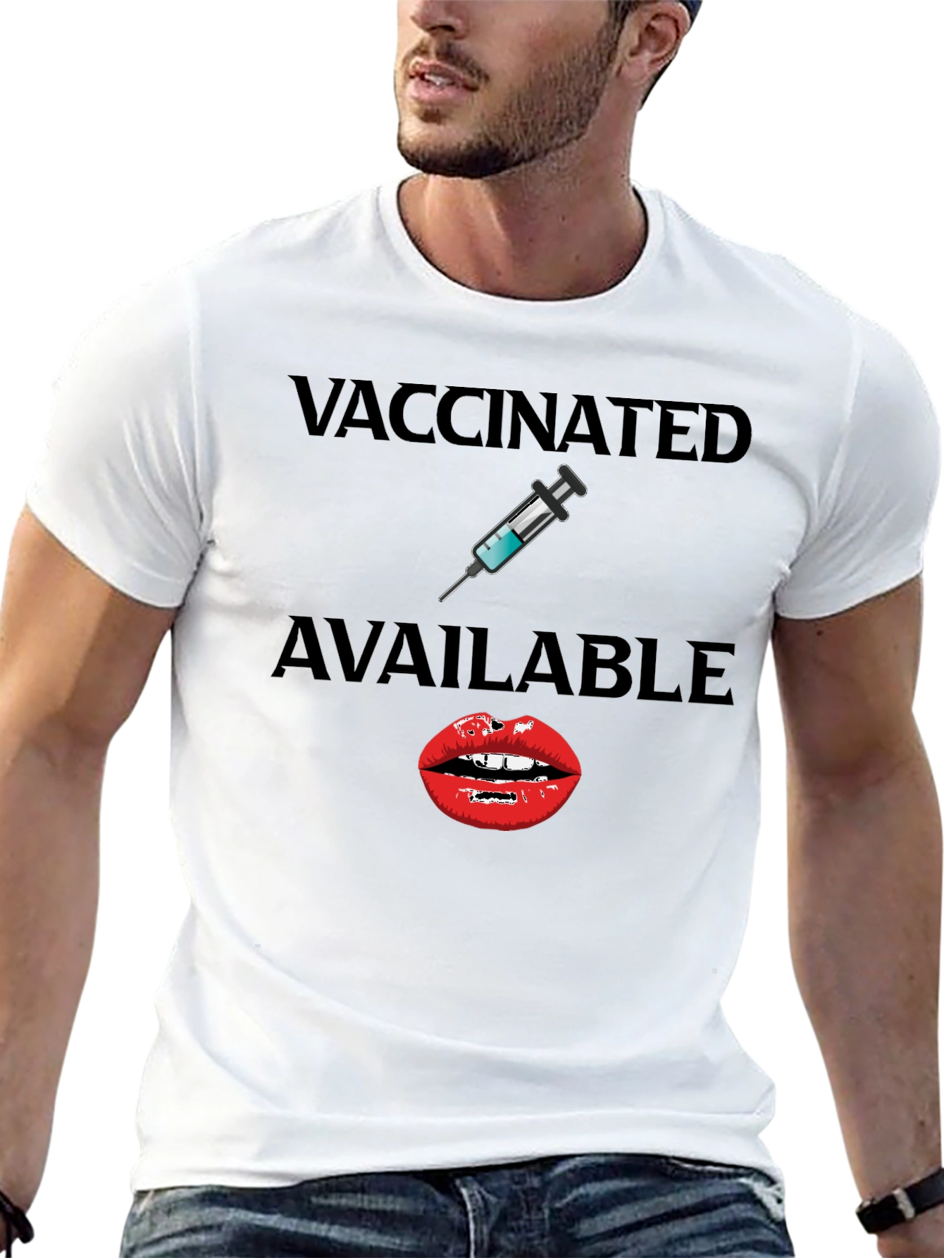 Vaccinated & Available Funny Graphic Tee