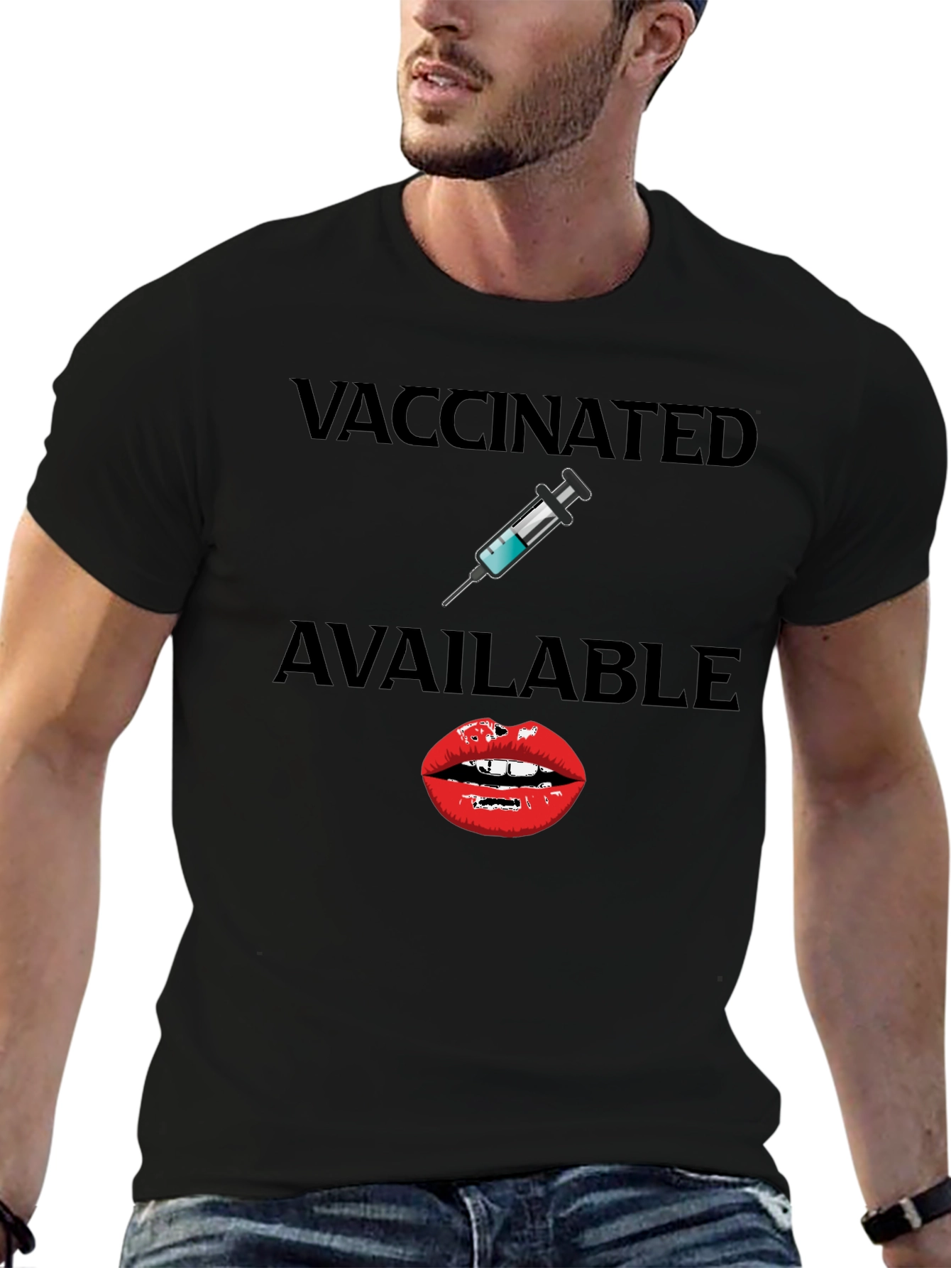 Vaccinated & Available Funny Graphic Tee