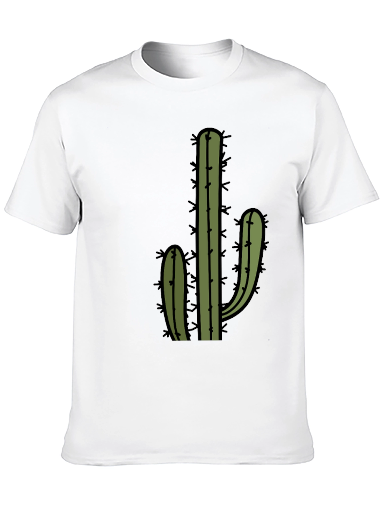 Cactus Graphic Tee - Black Cotton Blend Casual Wear