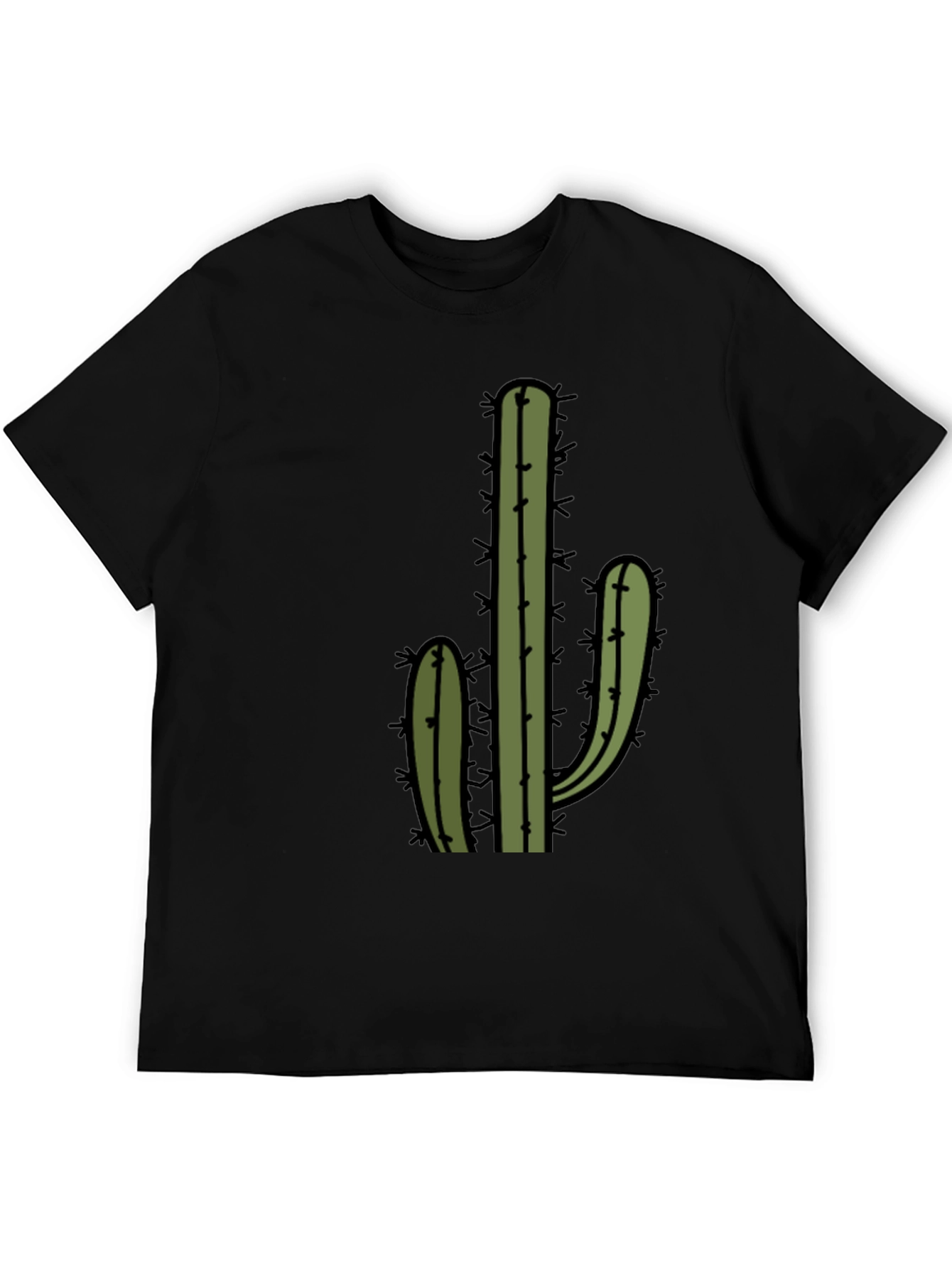 Cactus Graphic Tee - Black Cotton Blend Casual Wear