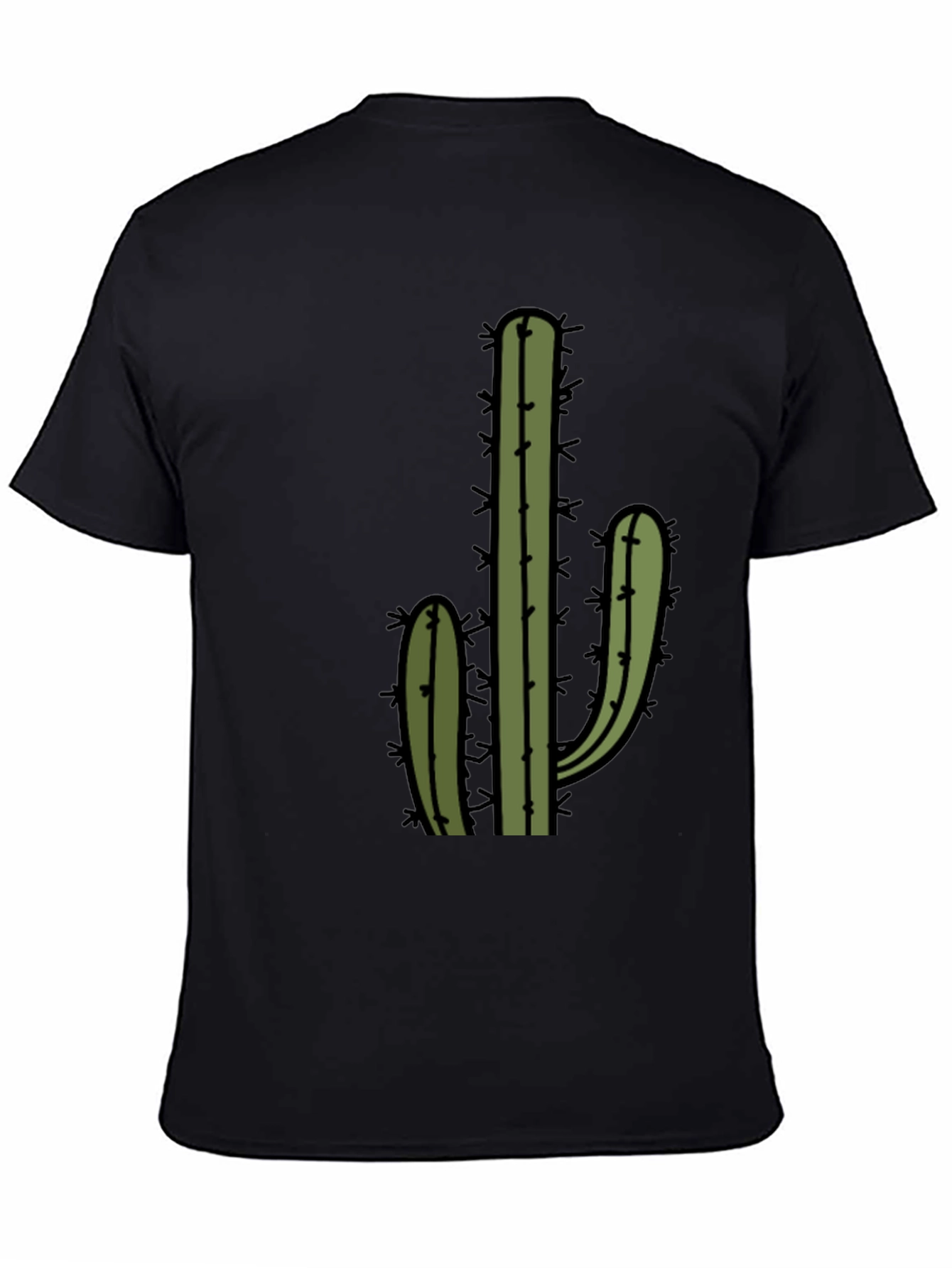 Cactus Graphic Tee - Black Cotton Blend Casual Wear