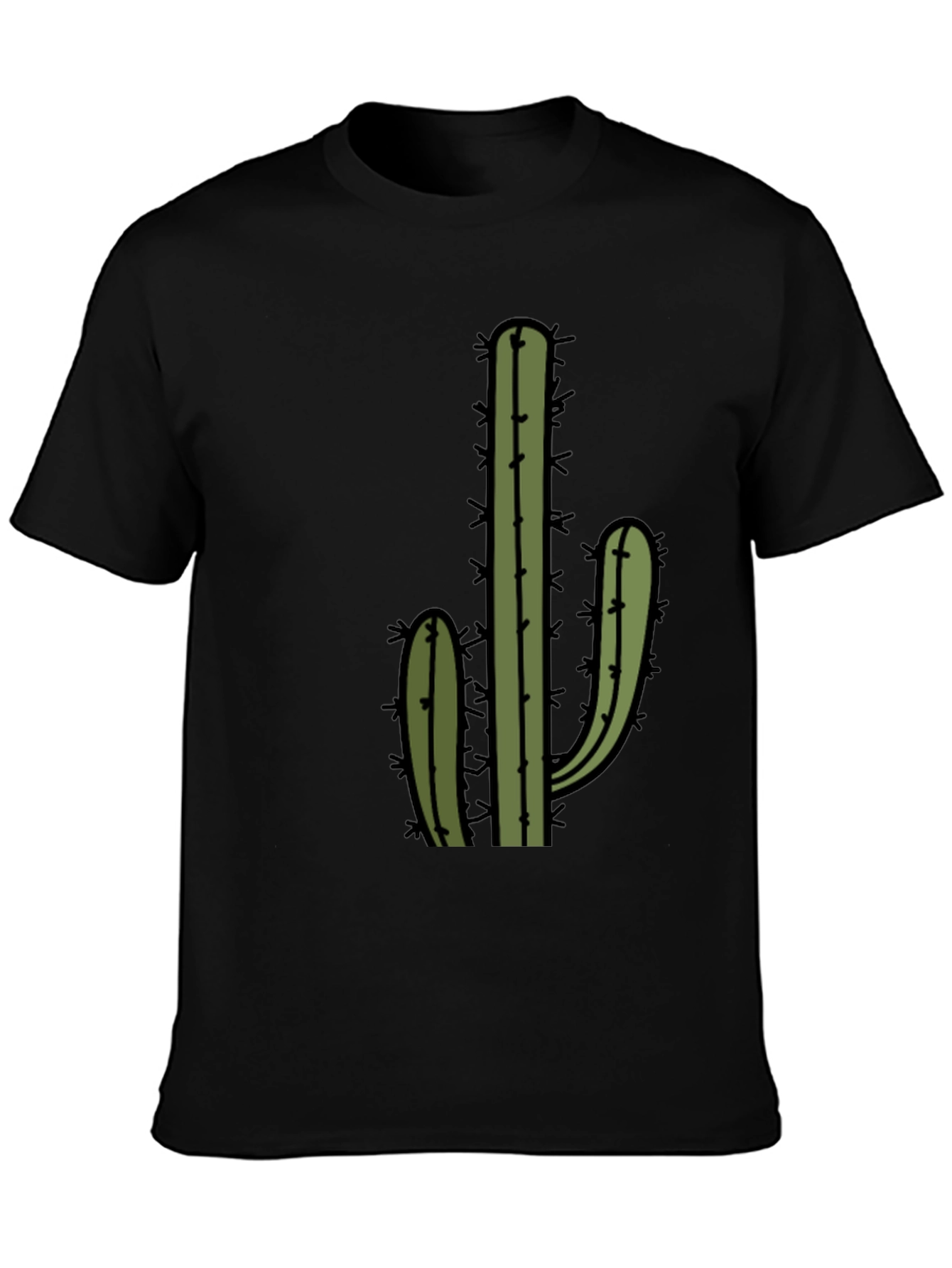 Cactus Graphic Tee - Black Cotton Blend Casual Wear