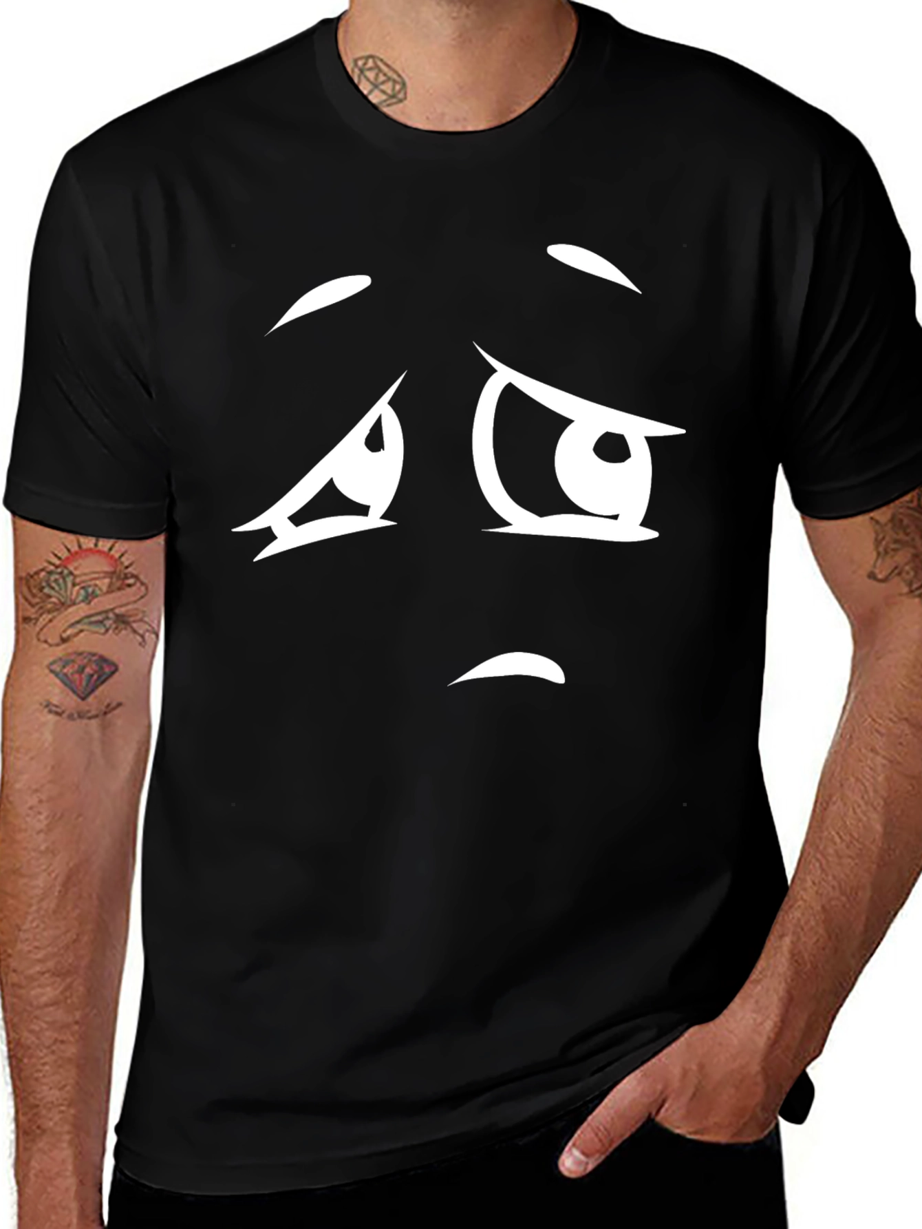 Sad Face Graphic T-Shirt - Unisex Casual Tee
