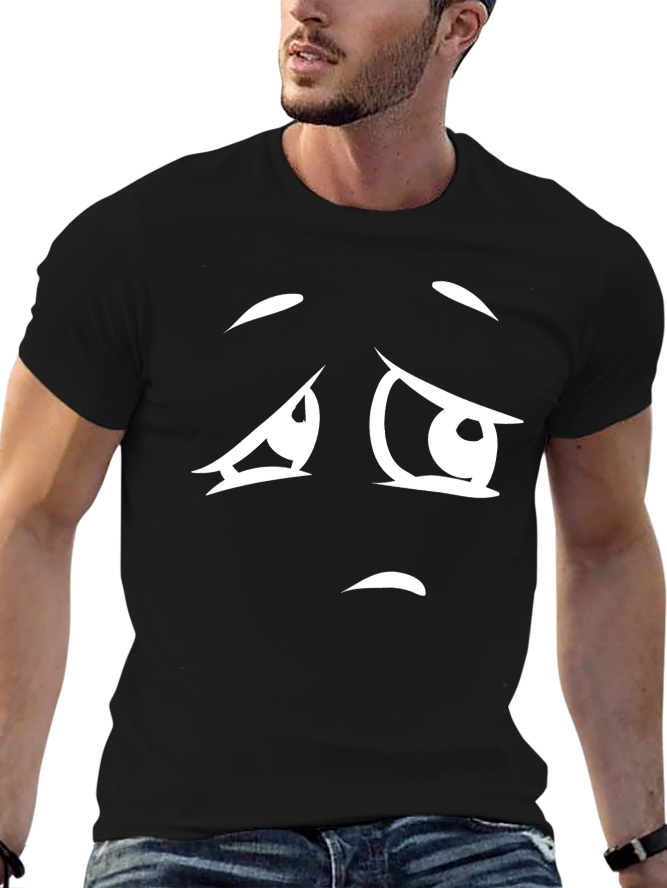 Sad Face Graphic T-Shirt - Unisex Casual Tee
