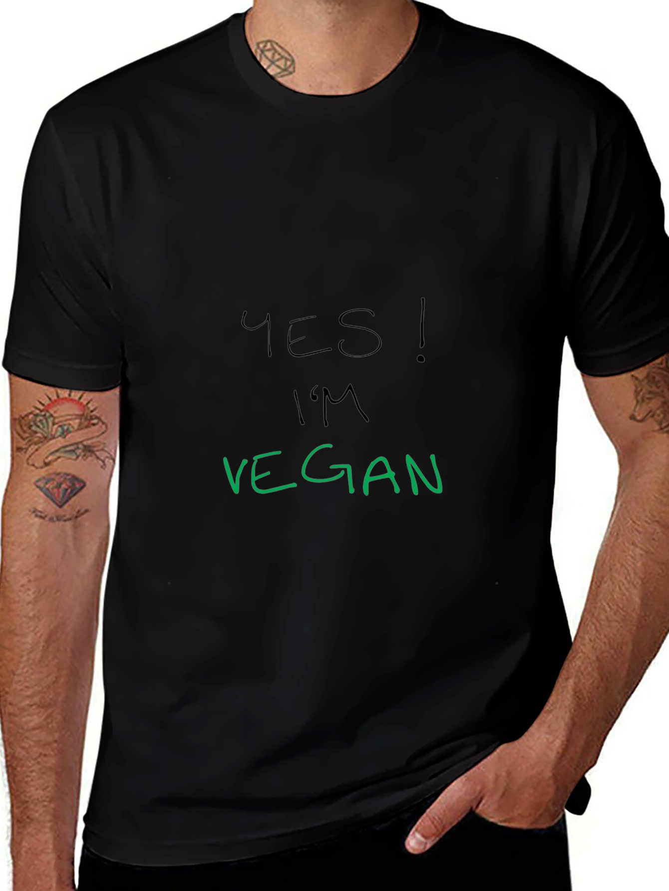 Yes! Im Vegan T-Shirt - Black Vegan Pride Tee